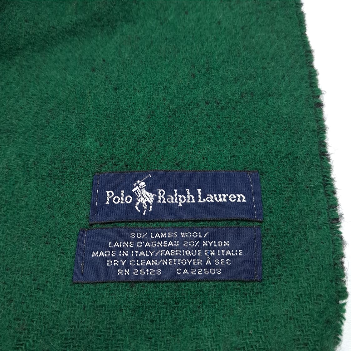 MX333 폴로 랄프로렌 블랙 그린 빅로고 양면 램스울 목도리 머플러 상품이미지6
