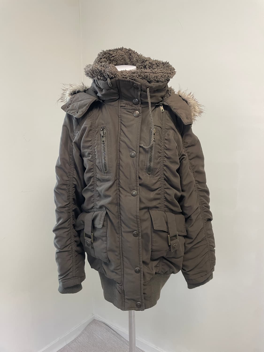 빈티지 밀리터리 셔링 퍼트리밍 파카 y2k  goa J03944 상품이미지2