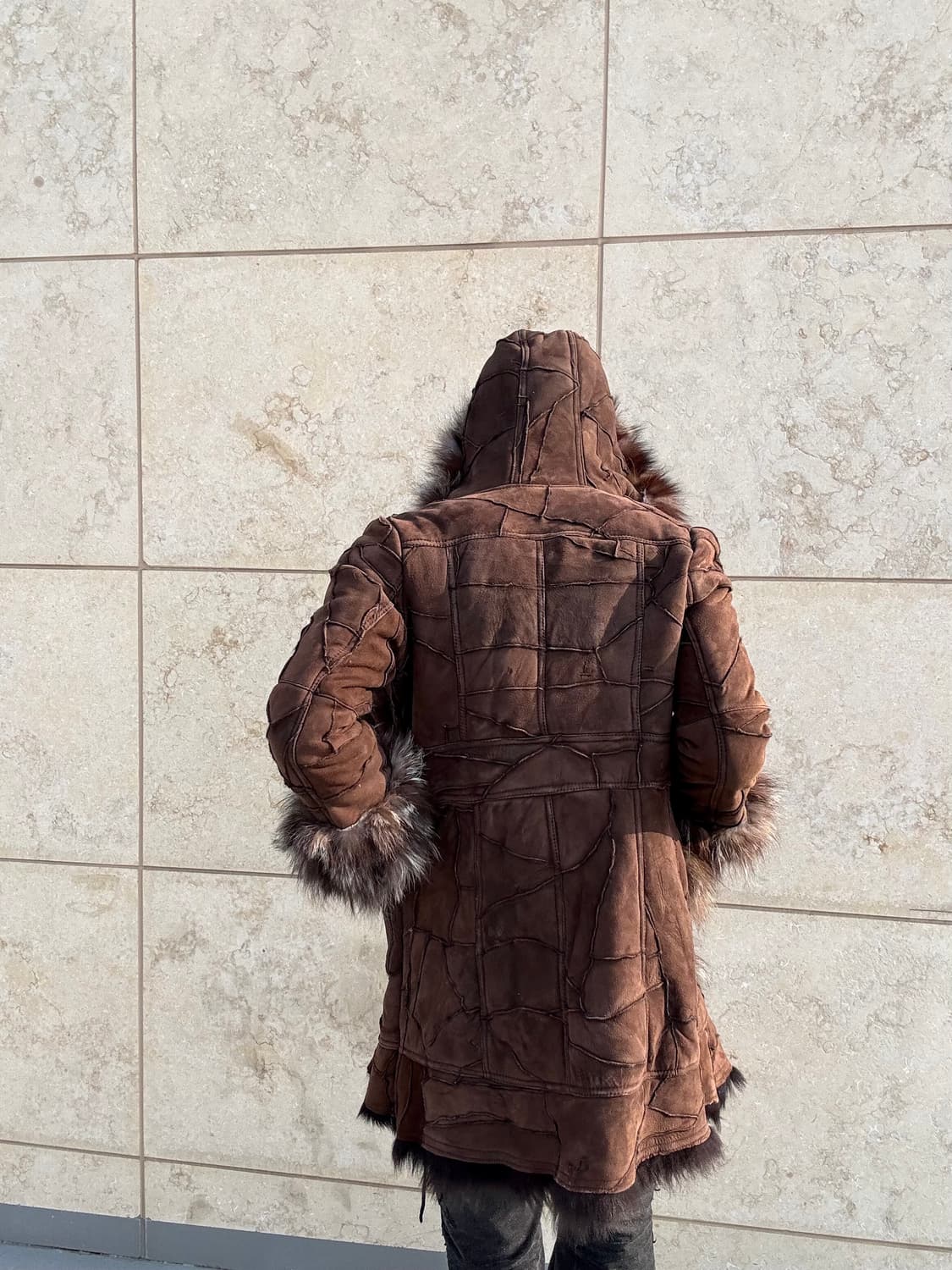 “PD&PD”00‘s Rough Brown Leather Fur Trim 상품이미지4