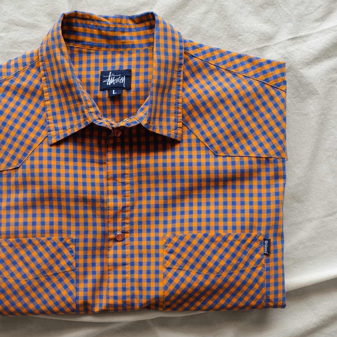 1990’s Made In USA 스투시 체크 셔츠 상품이미지1