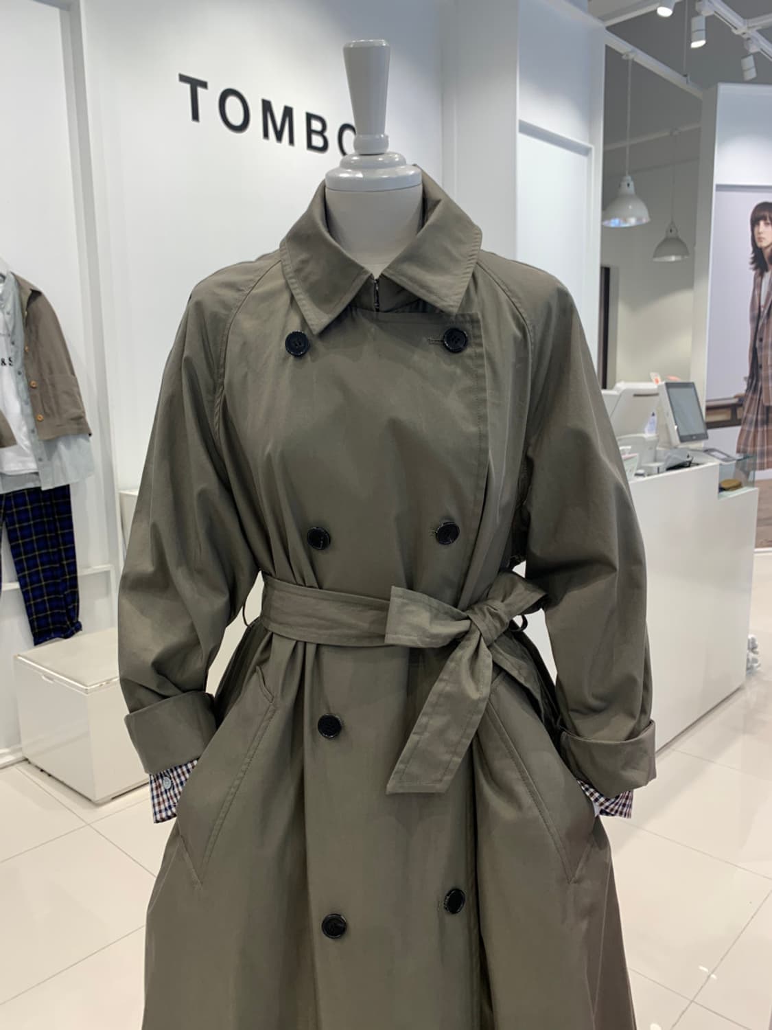 톰보이 트렌치코트 카키 상품이미지2