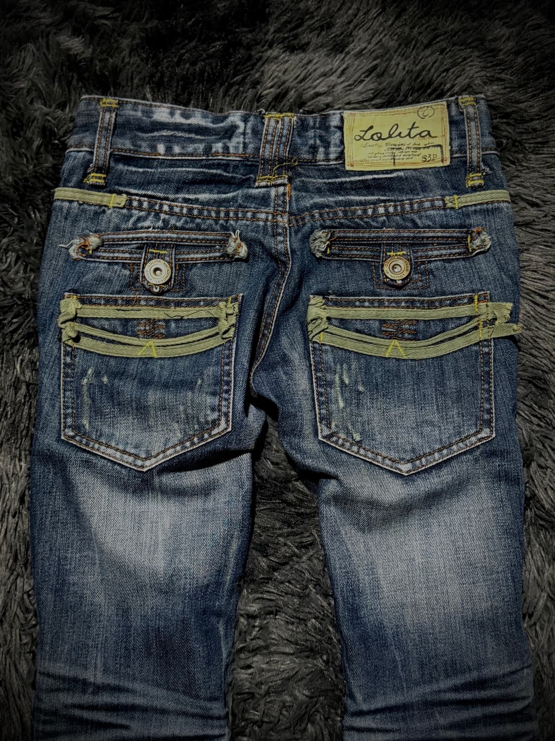 LOLITA JEANS 네온 파이핑 헤비 워싱 부츠컷 데님팬츠 상품이미지6