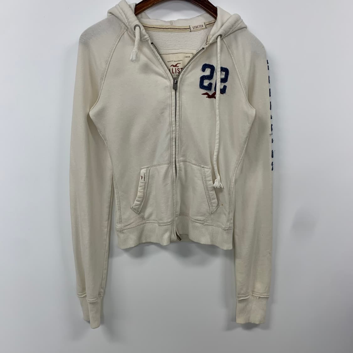 홀리스터 y2k 와투케 딱붙 아이보리 후드집업 상품이미지2