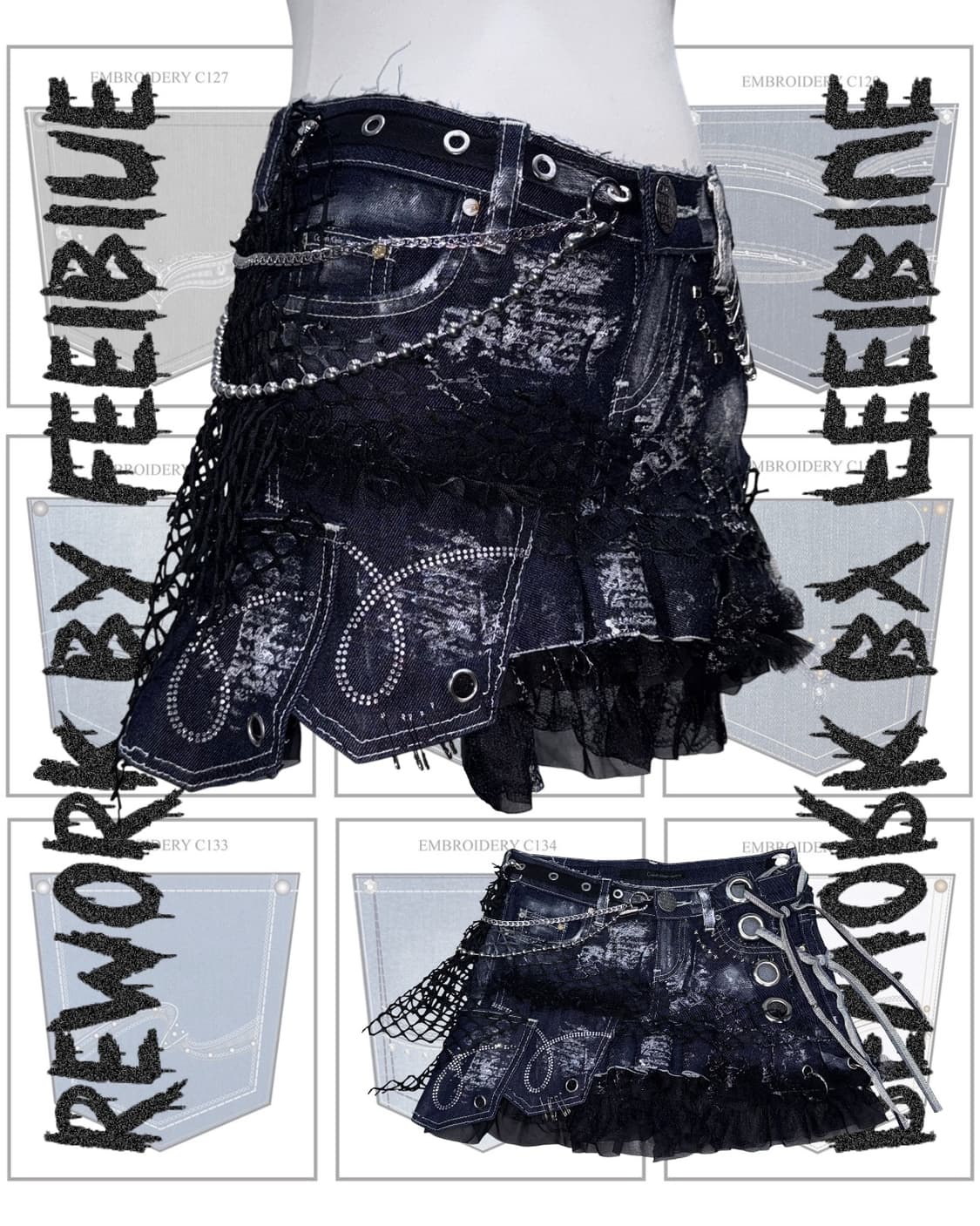FEELBLUE REWORK 017 – Nightweb Skirt 상품이미지6