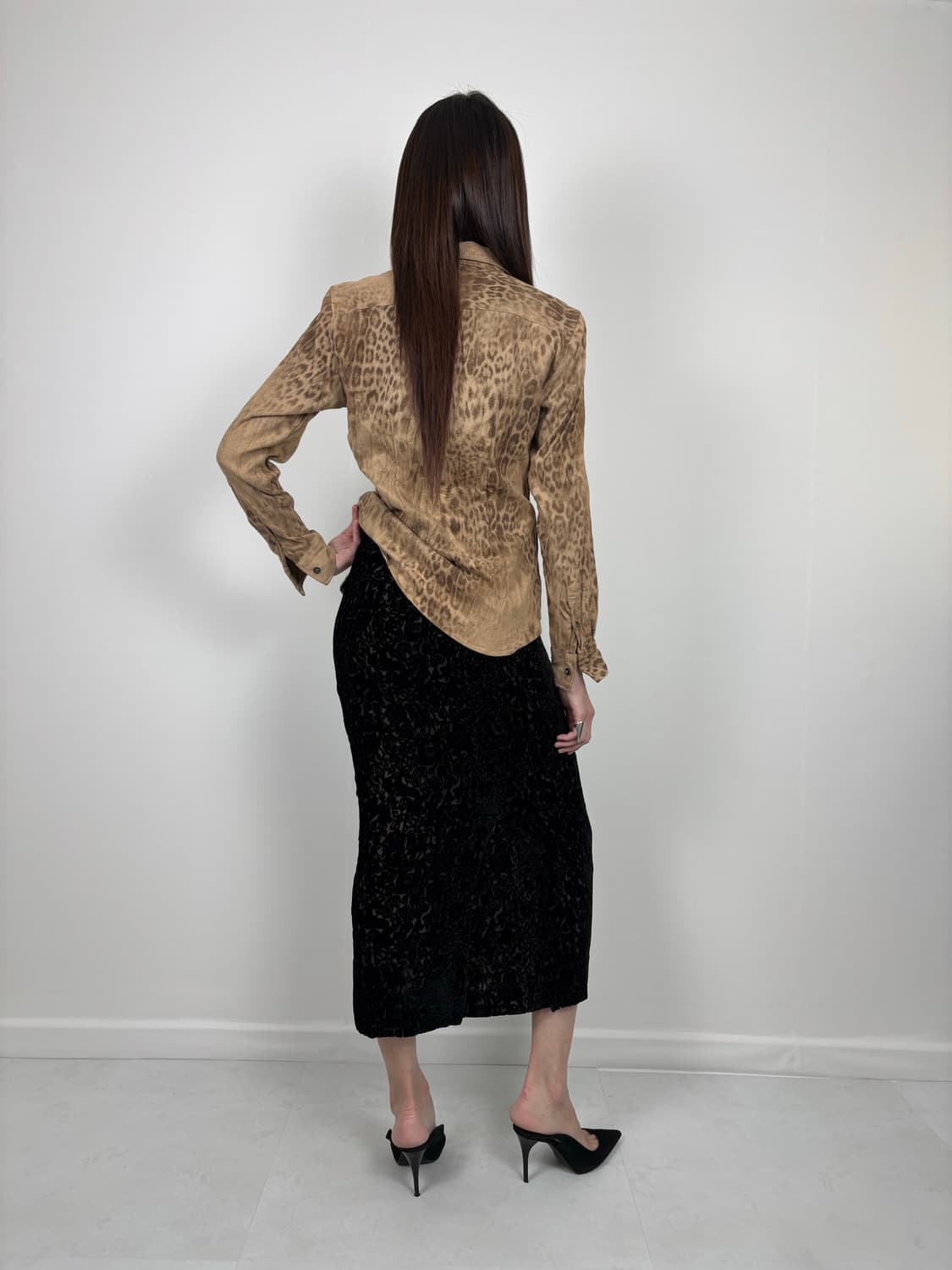 VELVET PATTERNED LONG SKIRT 상품이미지5