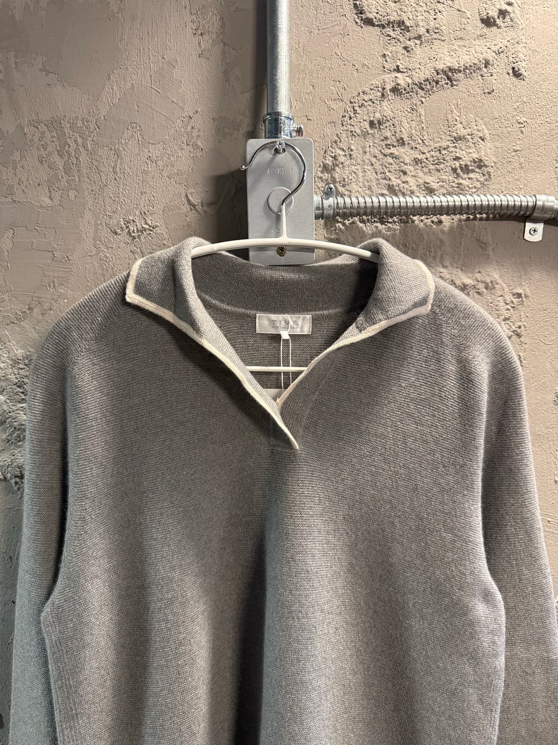 F 타임 TIME 포스트모던 캐시미어 하프집 니트 그레이 상품이미지4