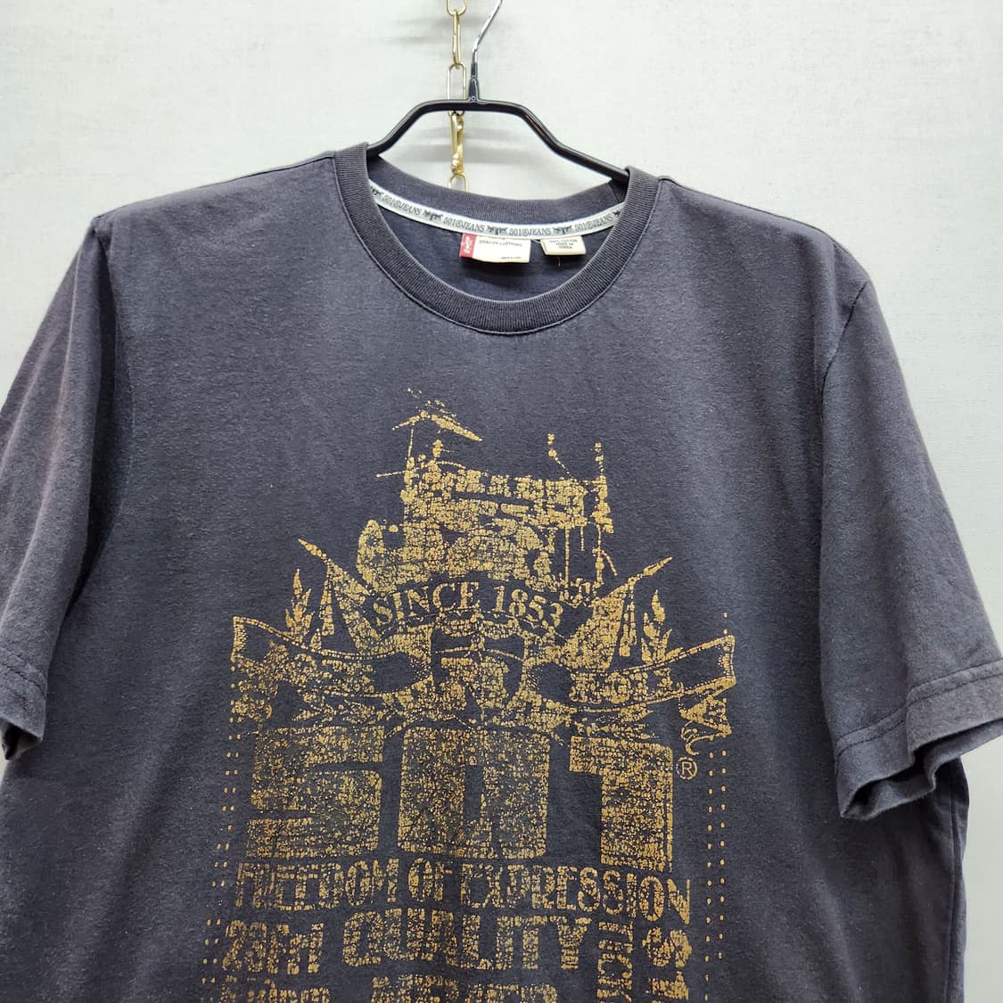 리바이스 빈티지 골드 빅로고 프린팅 반팔티 L(L) 상품이미지2