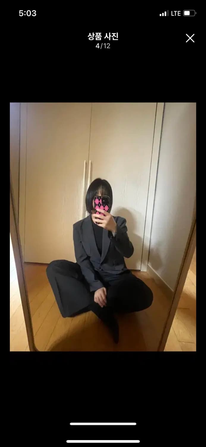 (택달린 새상품)서쿠키 벨벳포인트 그레이 자켓 블레이저 하객룩 꼼데 상품이미지4