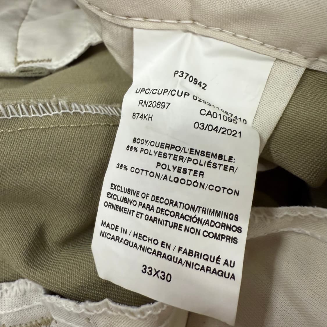 [정품] 디키즈 카키색 면바지 b15 상품이미지5