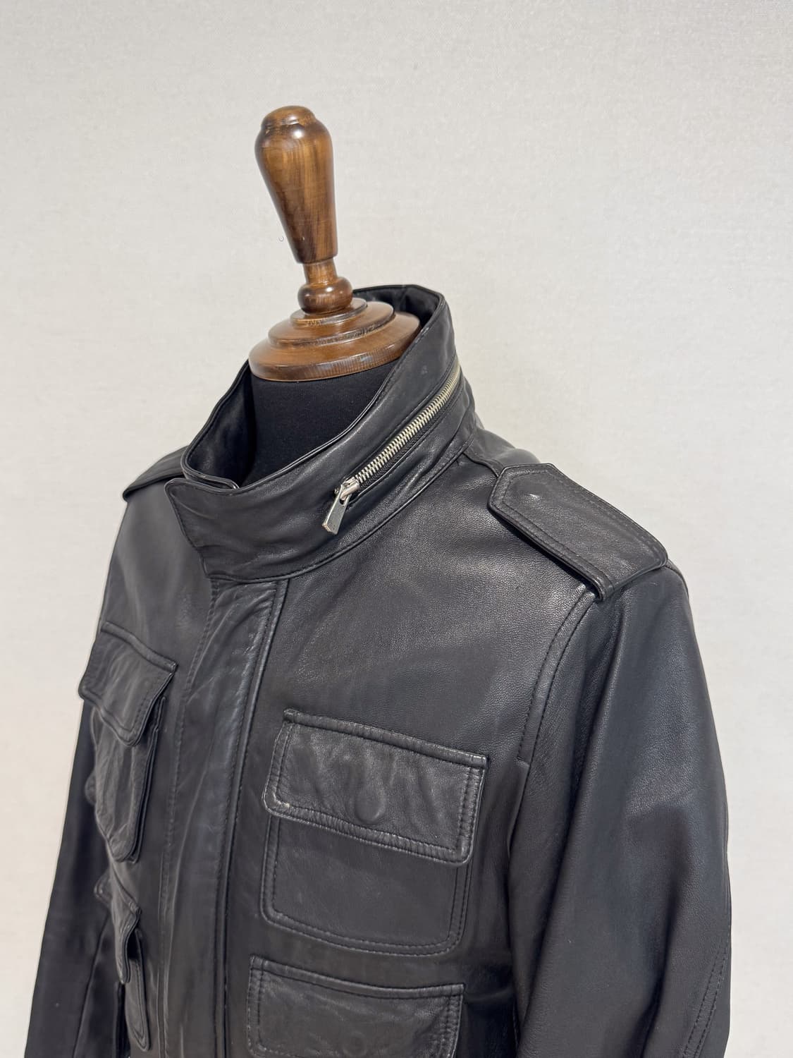 ALL0POP 양가죽 M-65 타입 레더 자켓 상품이미지7