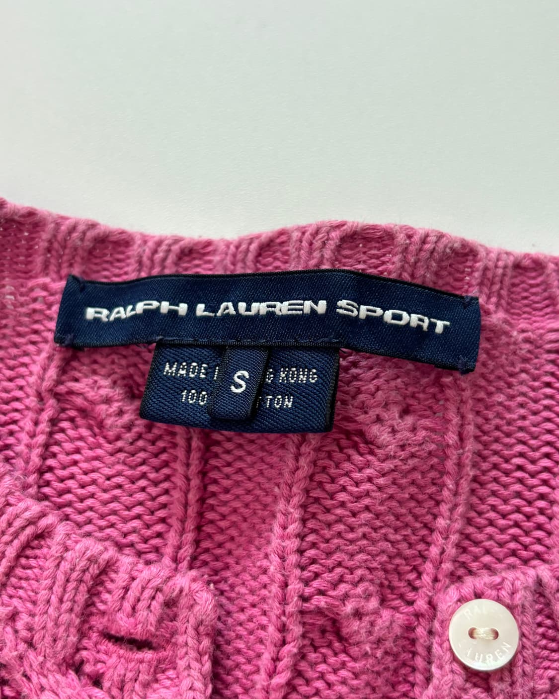 Polo 랄프로렌 코튼 베이비핑크 케이블 가디건 상품이미지6
