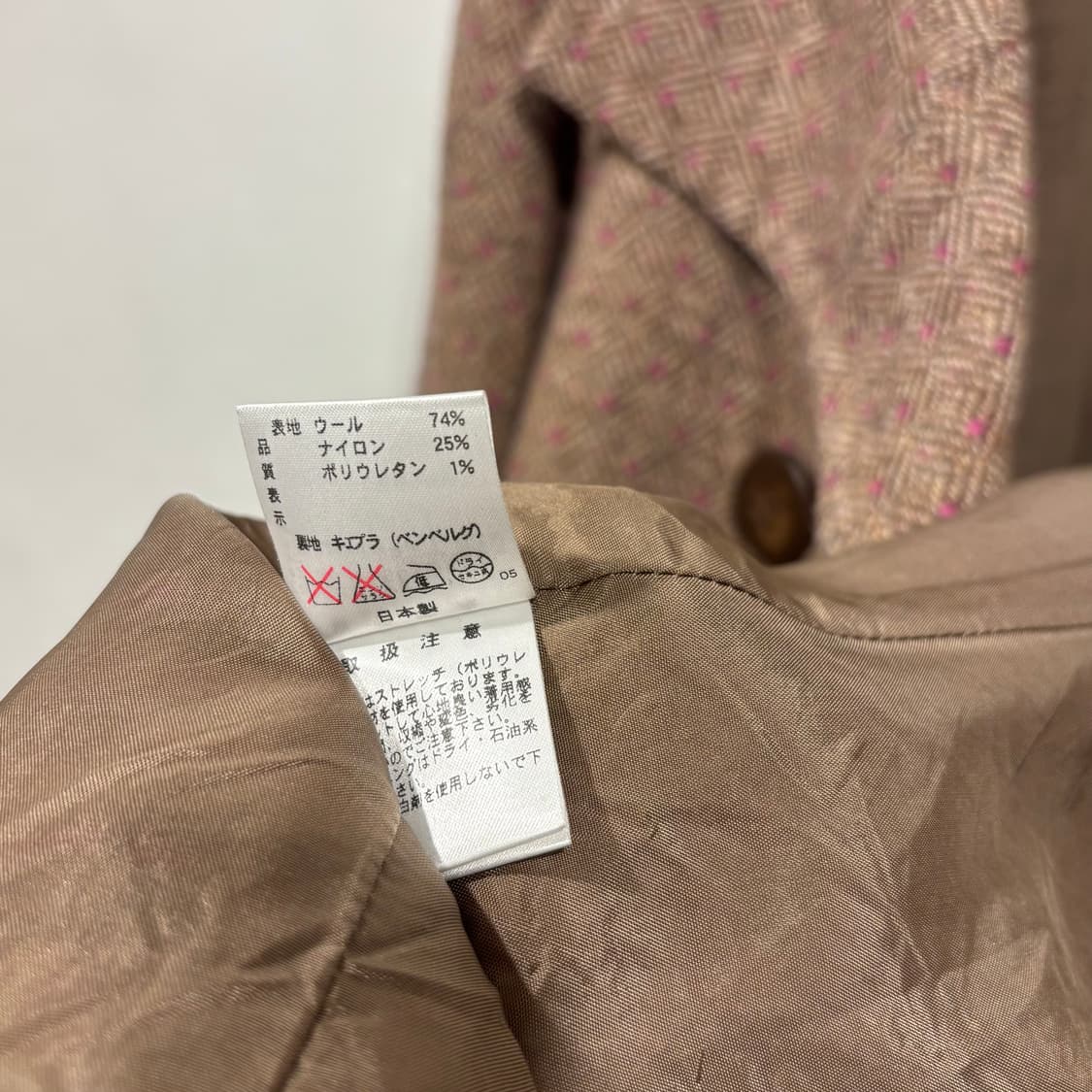 Pierre Cardin 피에르가르뎅 핑크 도트 브라운 울 더블 자켓 상품이미지9