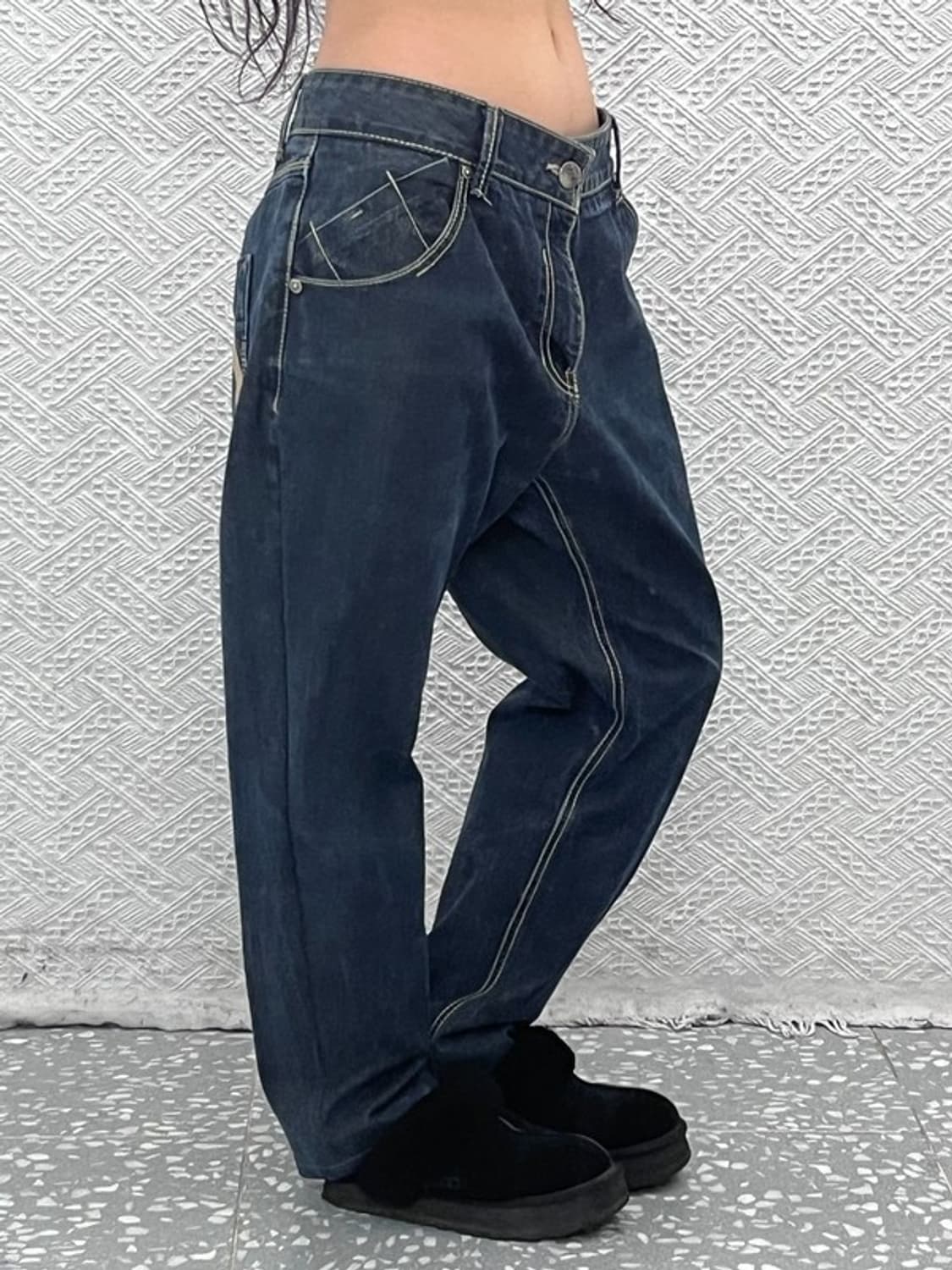 에비수 레트로 빈티지 포켓로고 빅사이즈 데님팬츠 38인치 C09926 상품이미지2