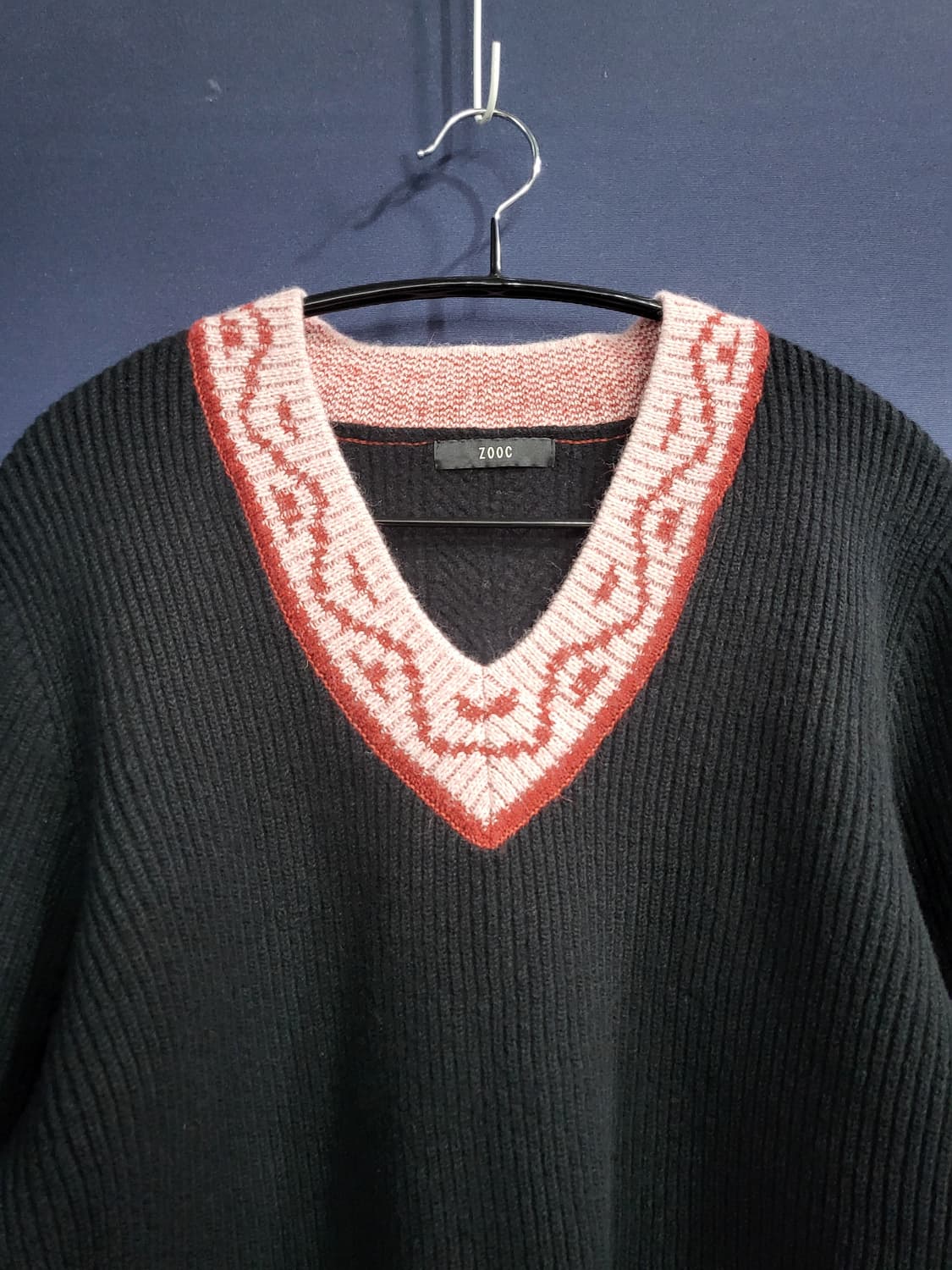 주크 모(울) 브이넥 풀오버니트 상품이미지2