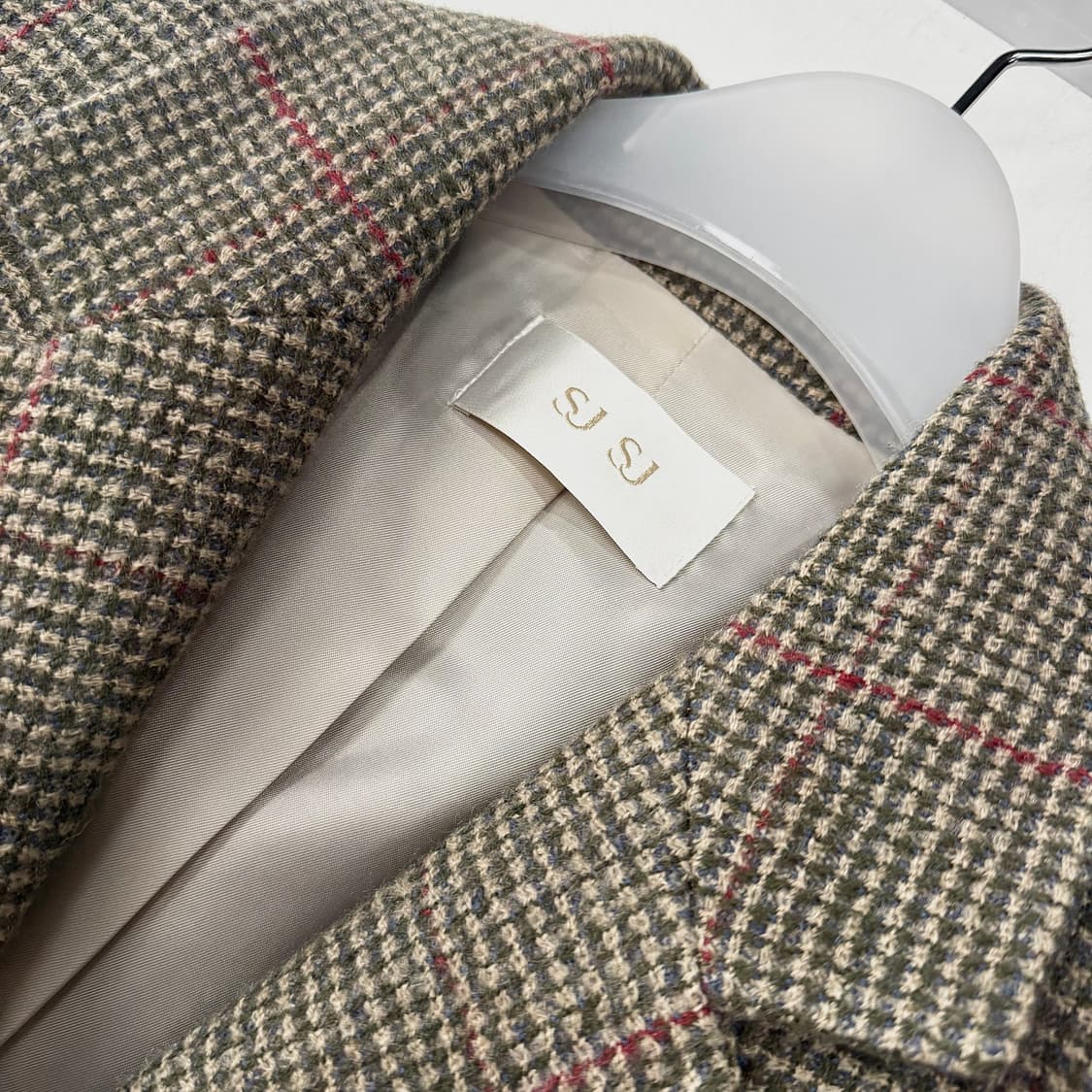 SJSJ 체크 울 하프 자켓 상품이미지2