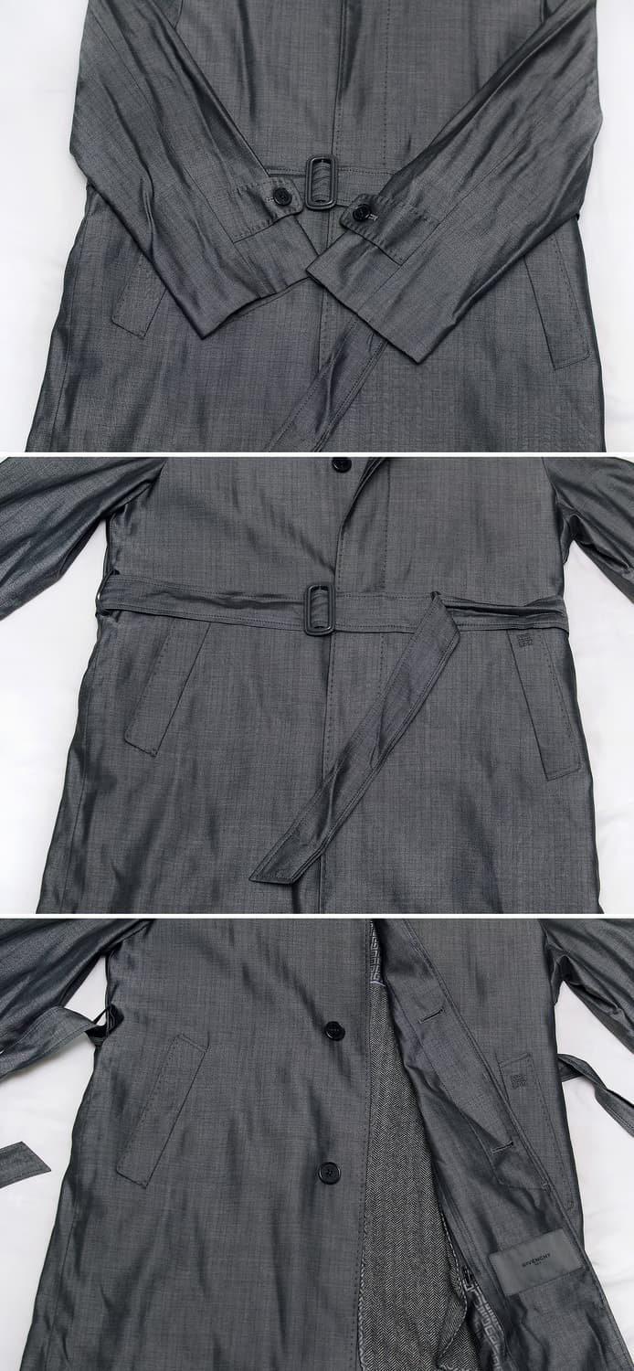 지방시 (GIVENCHY) 실크 울헤링본 클래식 벨티드 코트 (100+) 상품이미지6