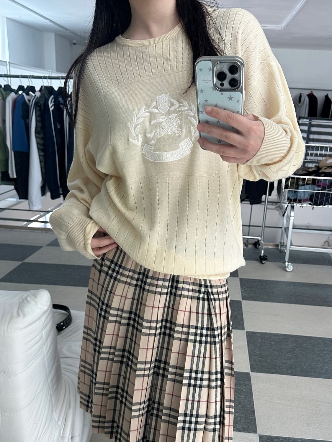 버버리 90s 빅로고 메리노울 니트  상품이미지1