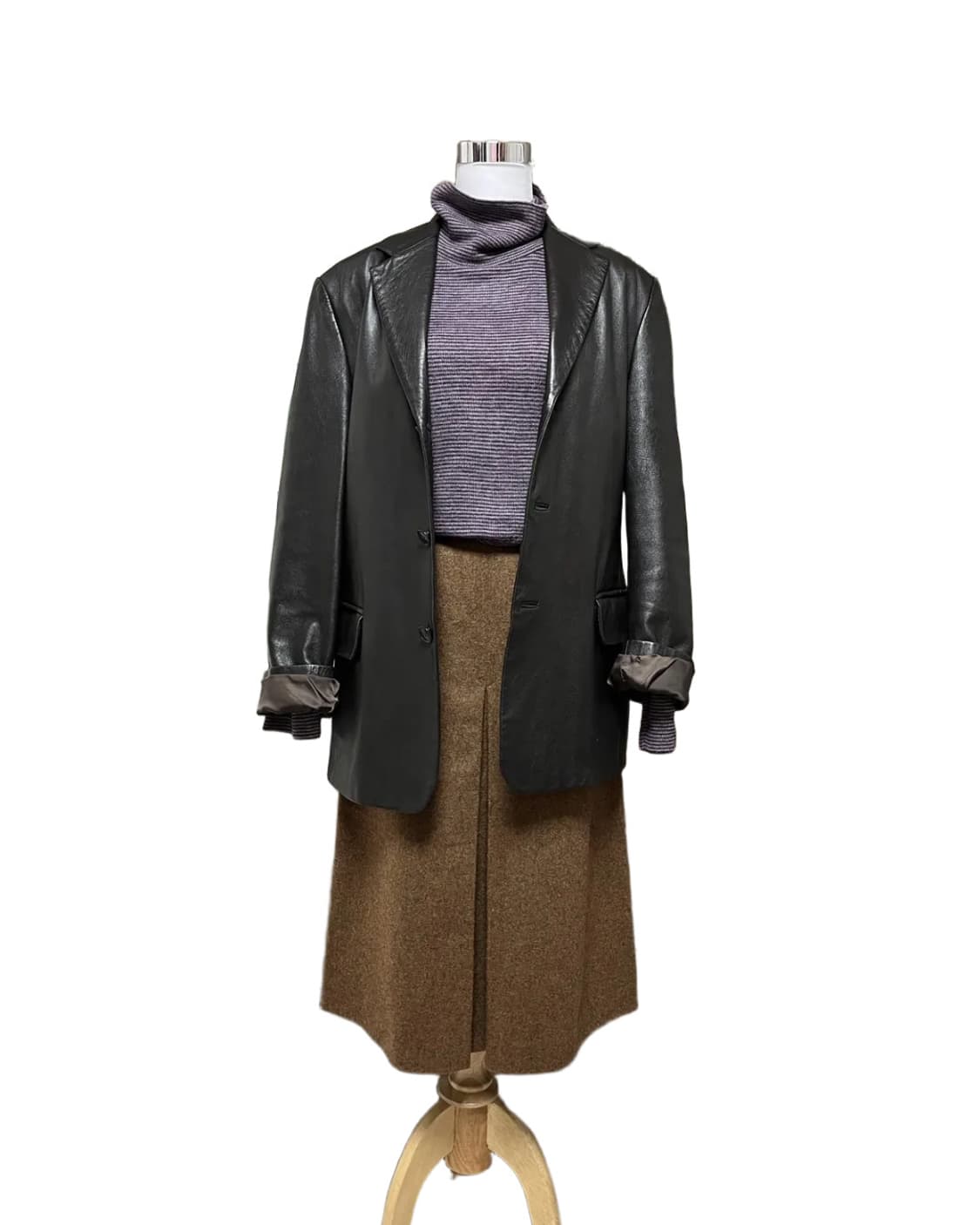 Brown bokashi wool skirt 상품이미지5