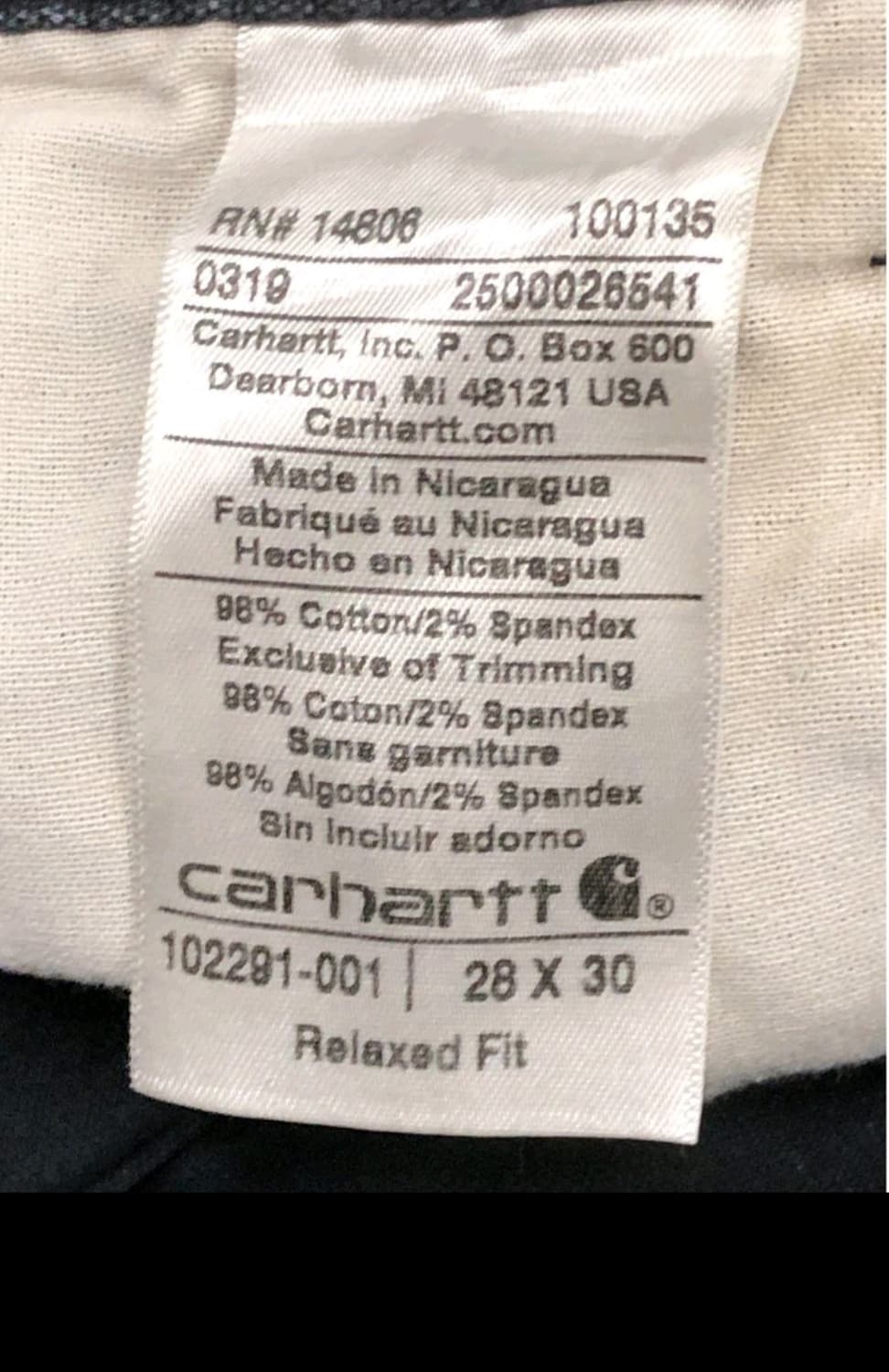 칼하트 검정 청바지 상품이미지3