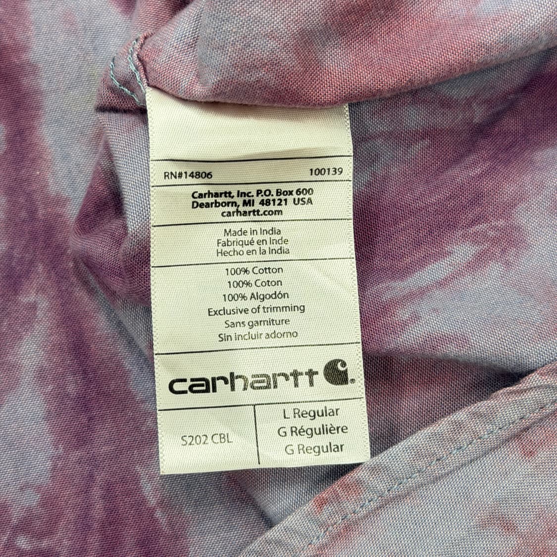 칼하트 빈티지 타이다이 나염 남방 셔츠 L 상품이미지5