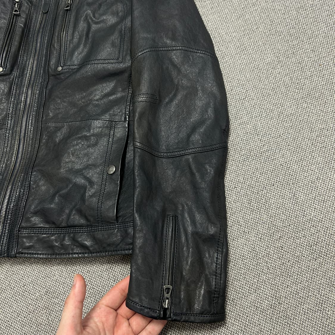 시리즈 램스킨 양가죽 라이더 자켓(95) 상품이미지4