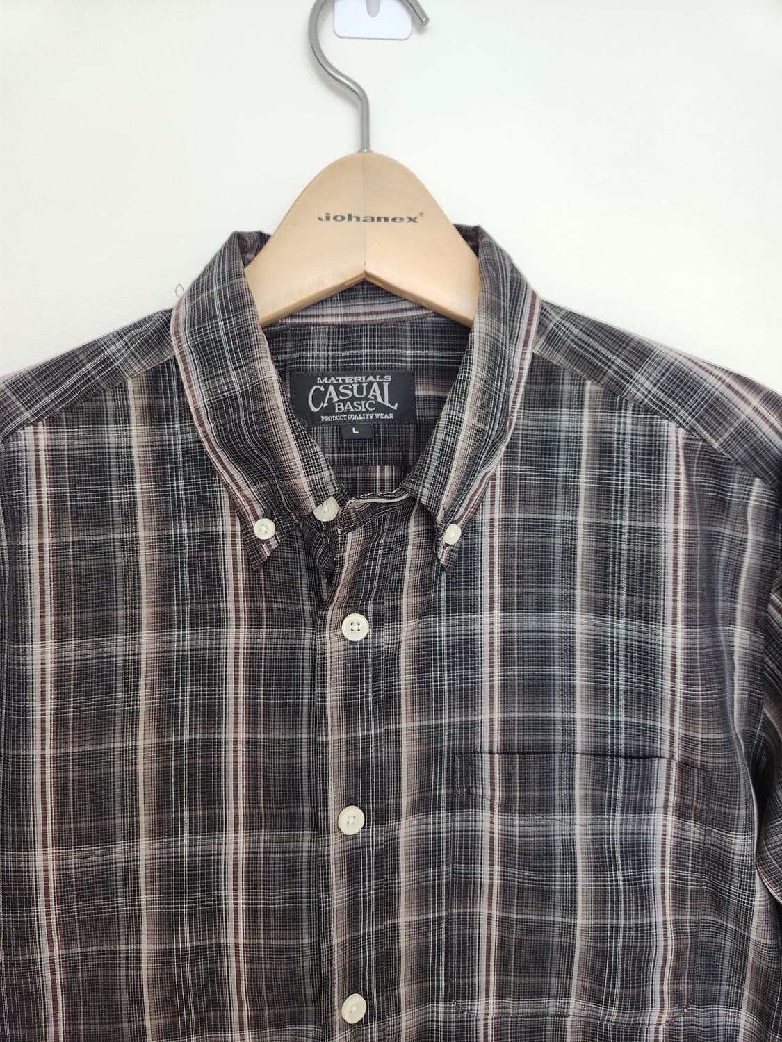 남자 일본 여름 체크 셔츠 L 상품이미지2