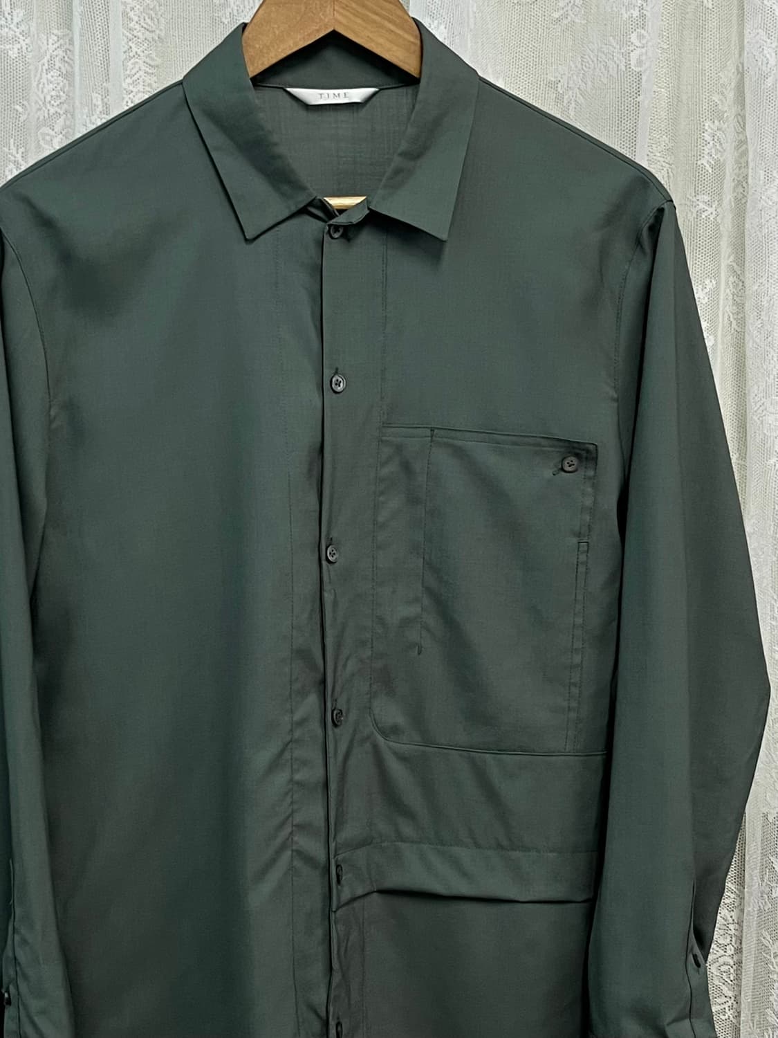 100) 한섬 타임 옴므 셔츠 그린 상품이미지3