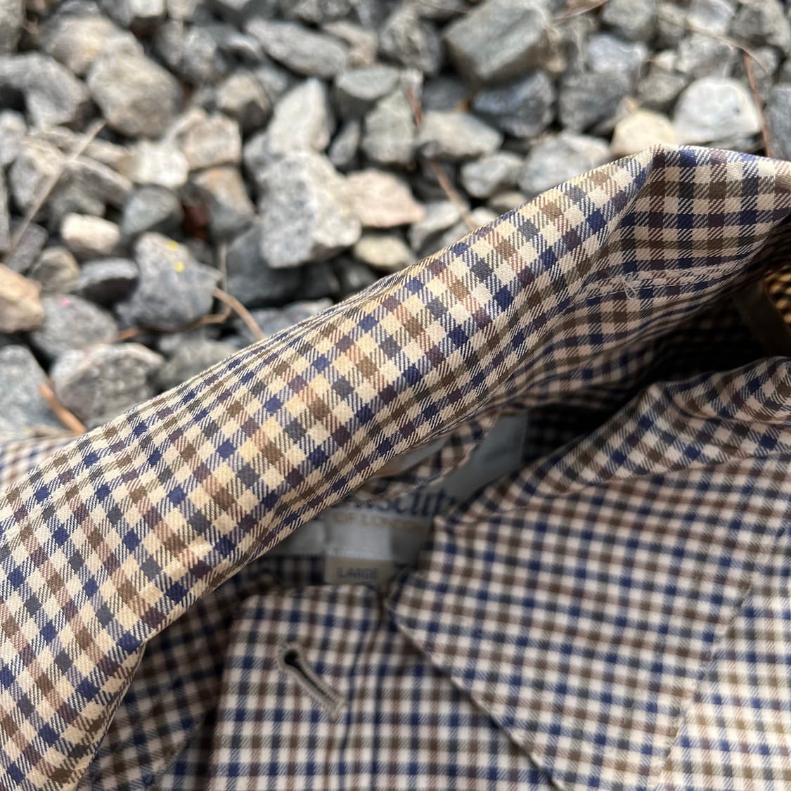 90s Aquascutum(아쿠아스큐덤)영국 체크 블루종(실측확인) 상품이미지9