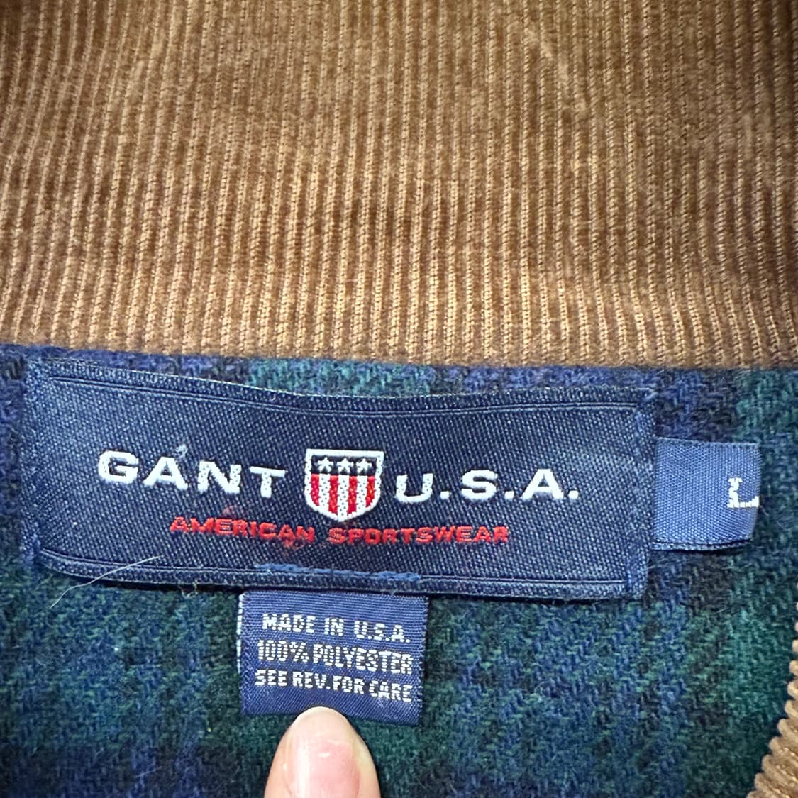 [정품/L] GANT 코듀로이 카라 자켓 헌팅 점퍼 b16 상품이미지5