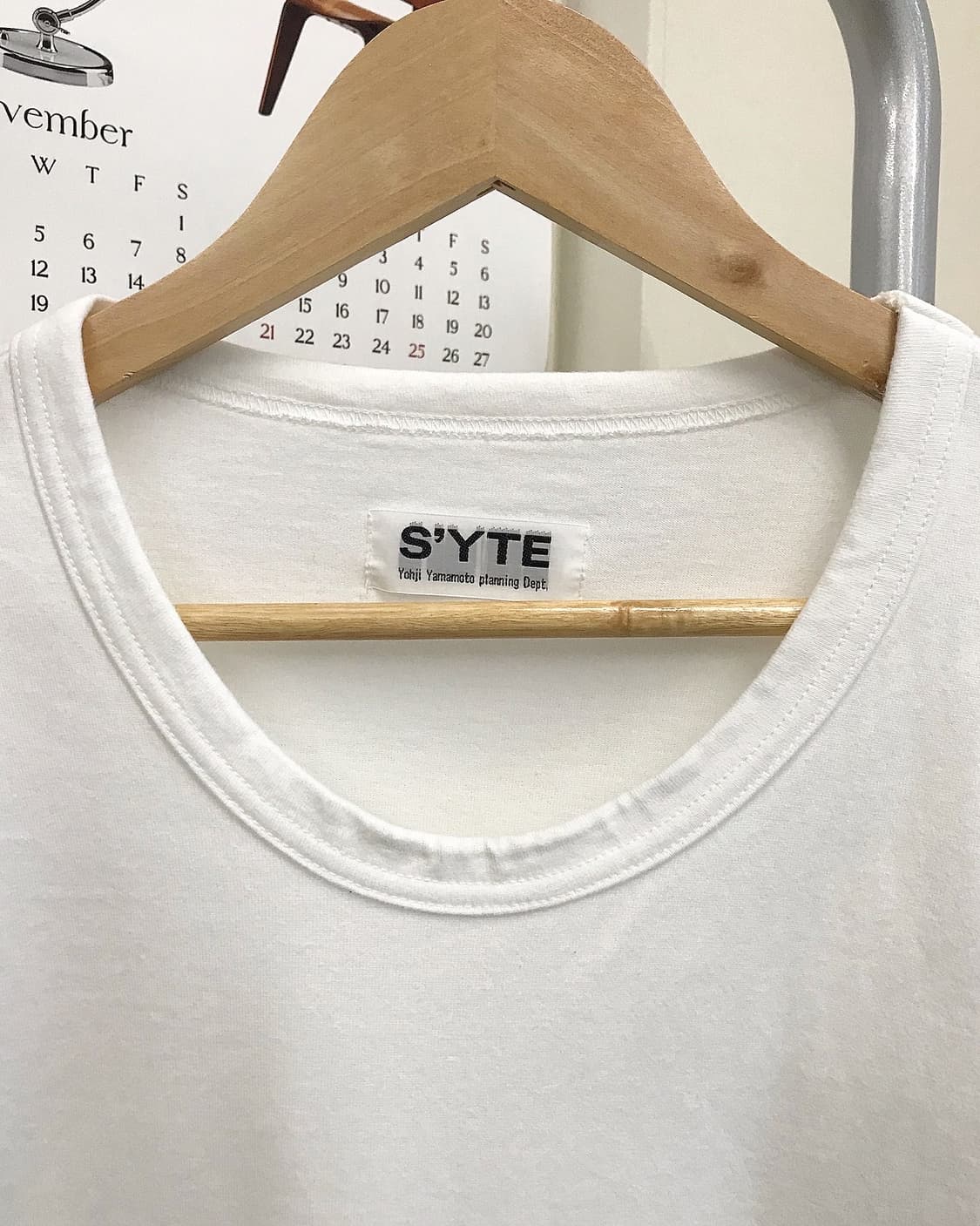 요지야마모토 절개 반팔티 상품이미지2