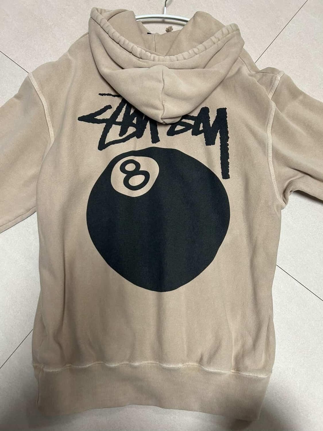 스투시 8볼 피그먼트 다이드 집 후드 카키 상품이미지5