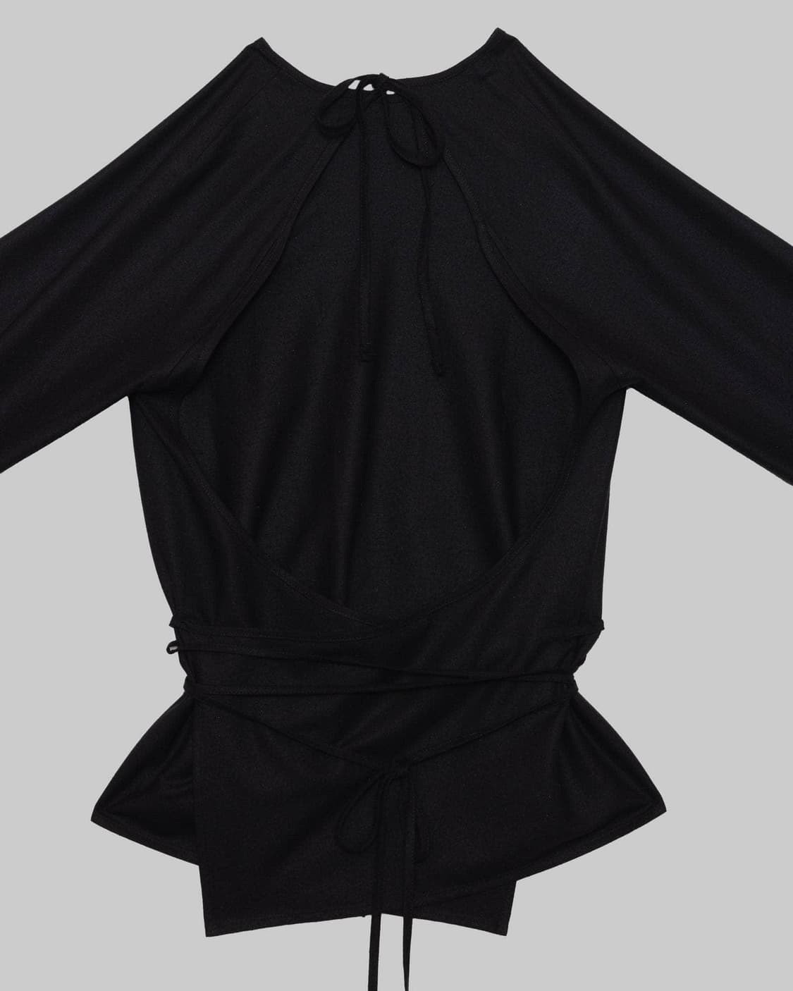 [XS,S,M]베이스레인지 25fw Apron 랩 롱 슬리브리스 탑/블랙 상품이미지7