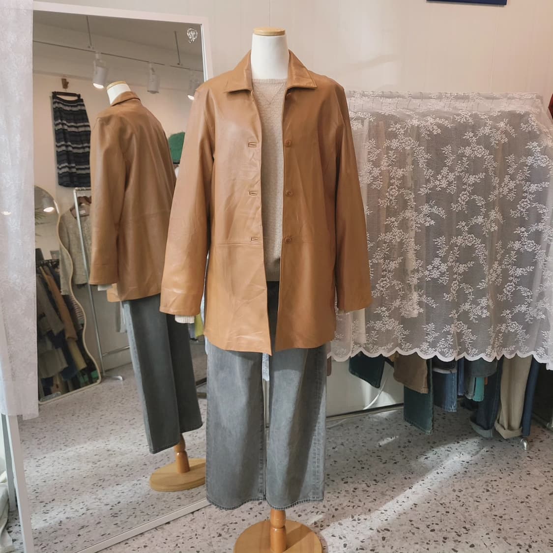 Rigel 캬라멜 양가죽 자켓 상품이미지2