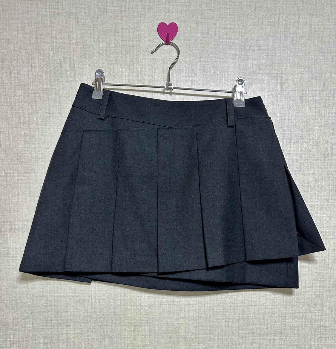 인스턴트펑크 플리츠 미니스커트 챠콜 M 상품이미지2