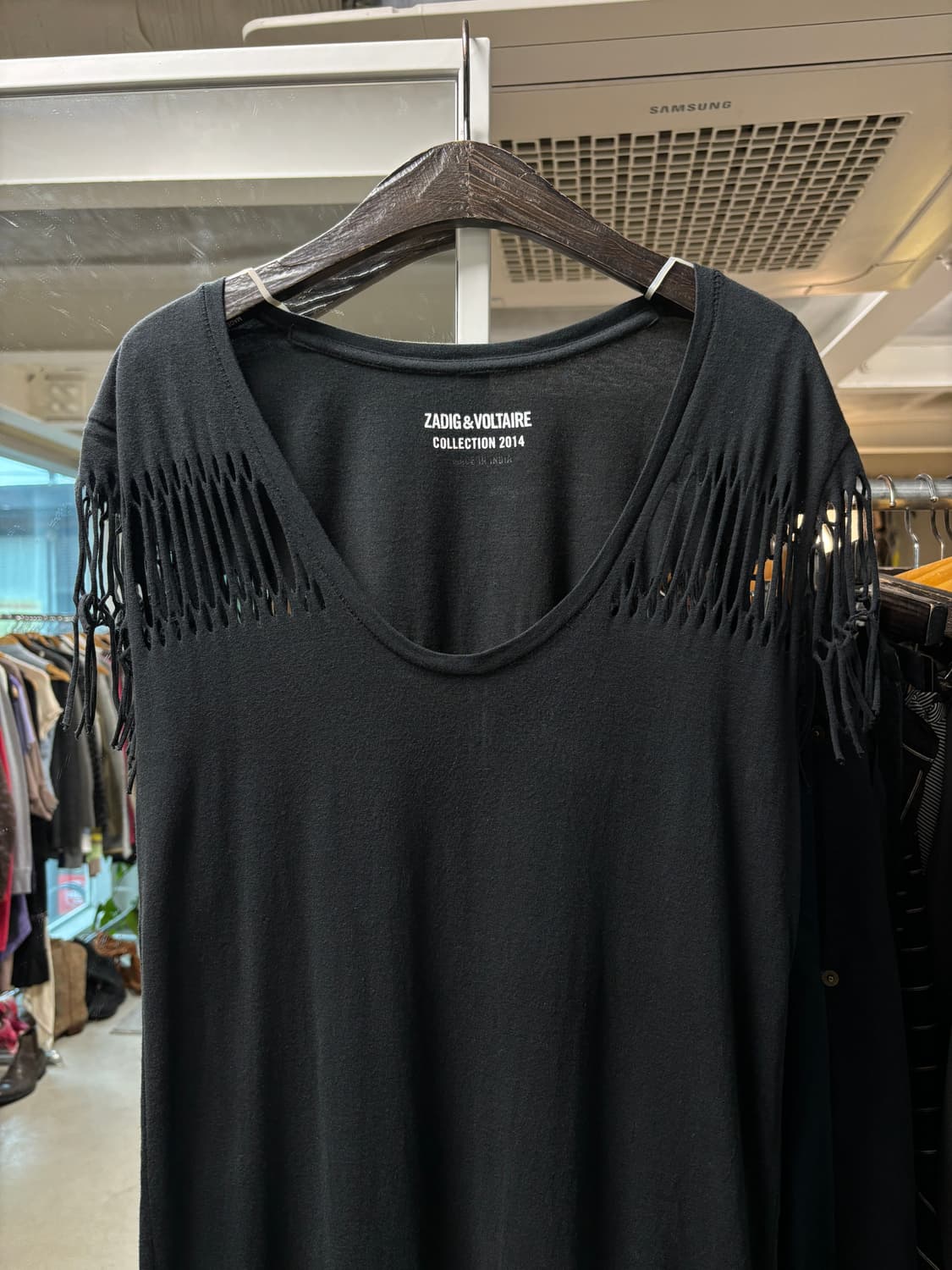 쟈딕앤볼테르 컷아웃 프린지 원피스 상품이미지3