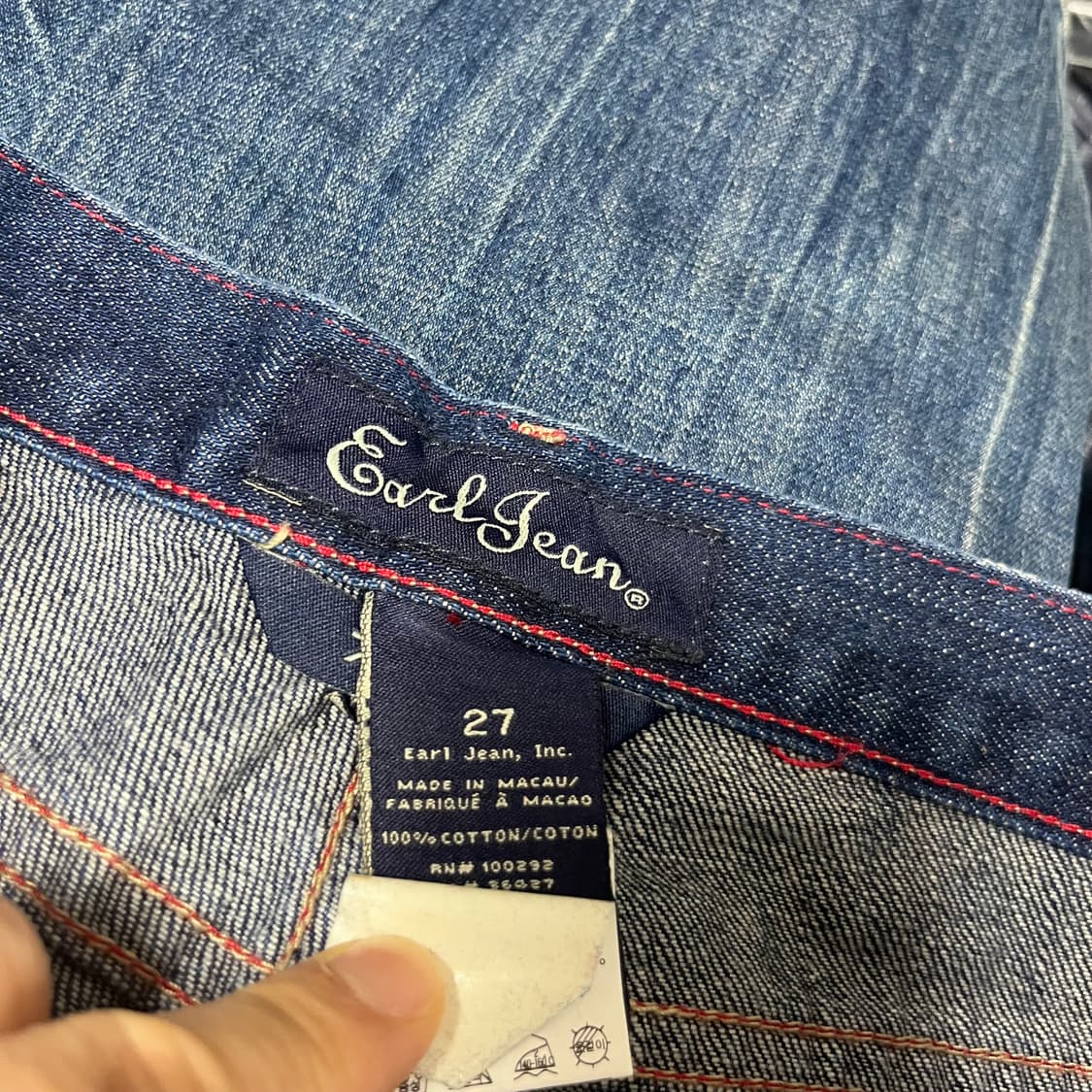 Earl Jean 얼진  데님 스플래시 워싱 부츠컷 청바지 27 새상품 상품이미지3