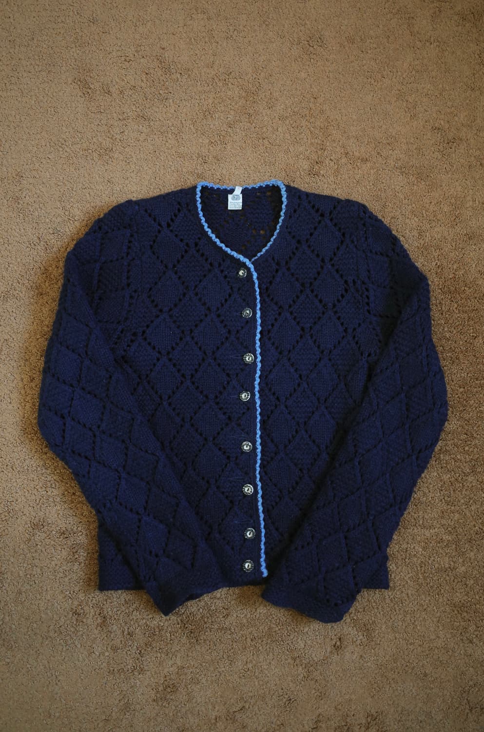 오스트리아 네이비 퓨어 울 가디건 상품이미지1