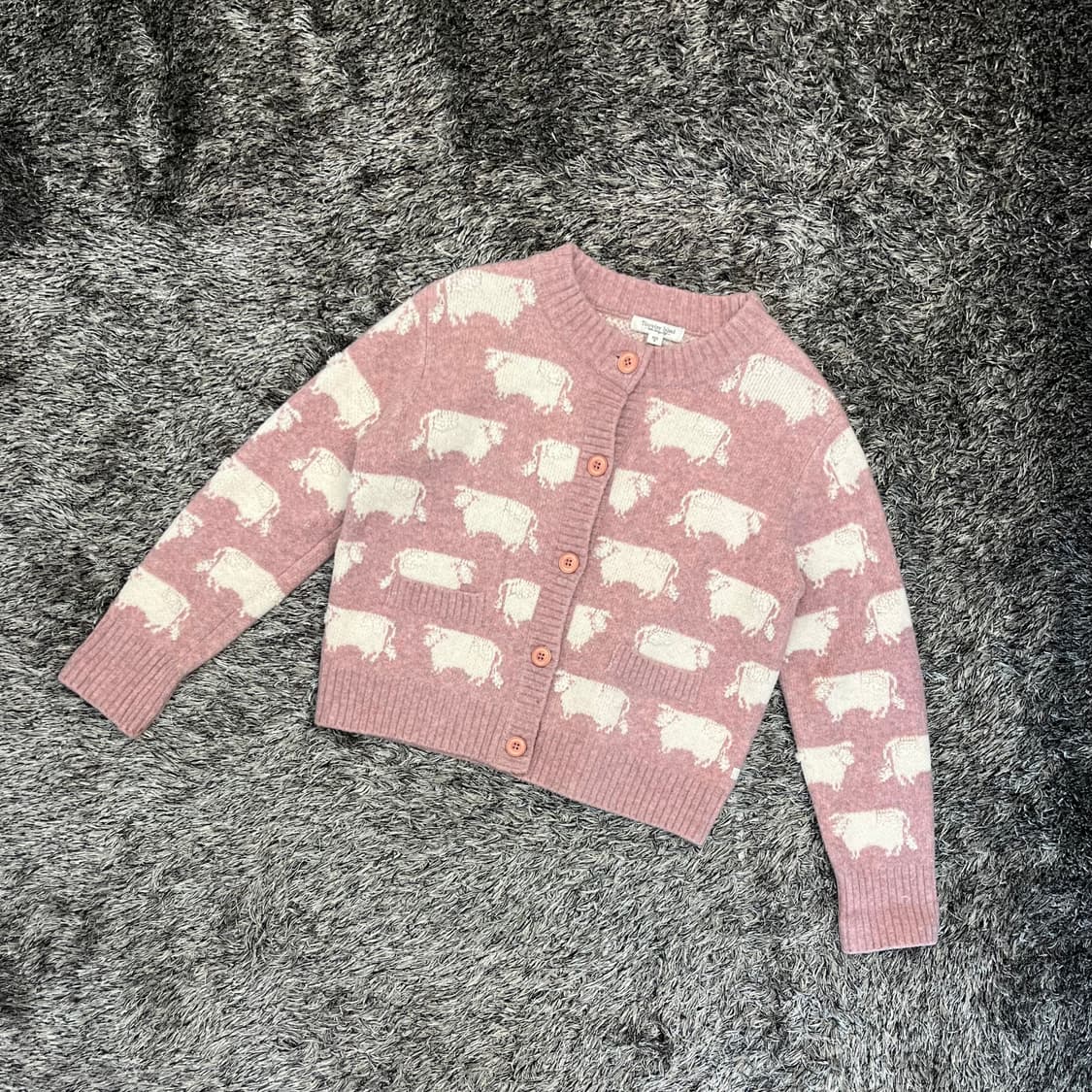 써스데이아일랜드 카우 자카드 울 가디건 85-160(S) 상품이미지1