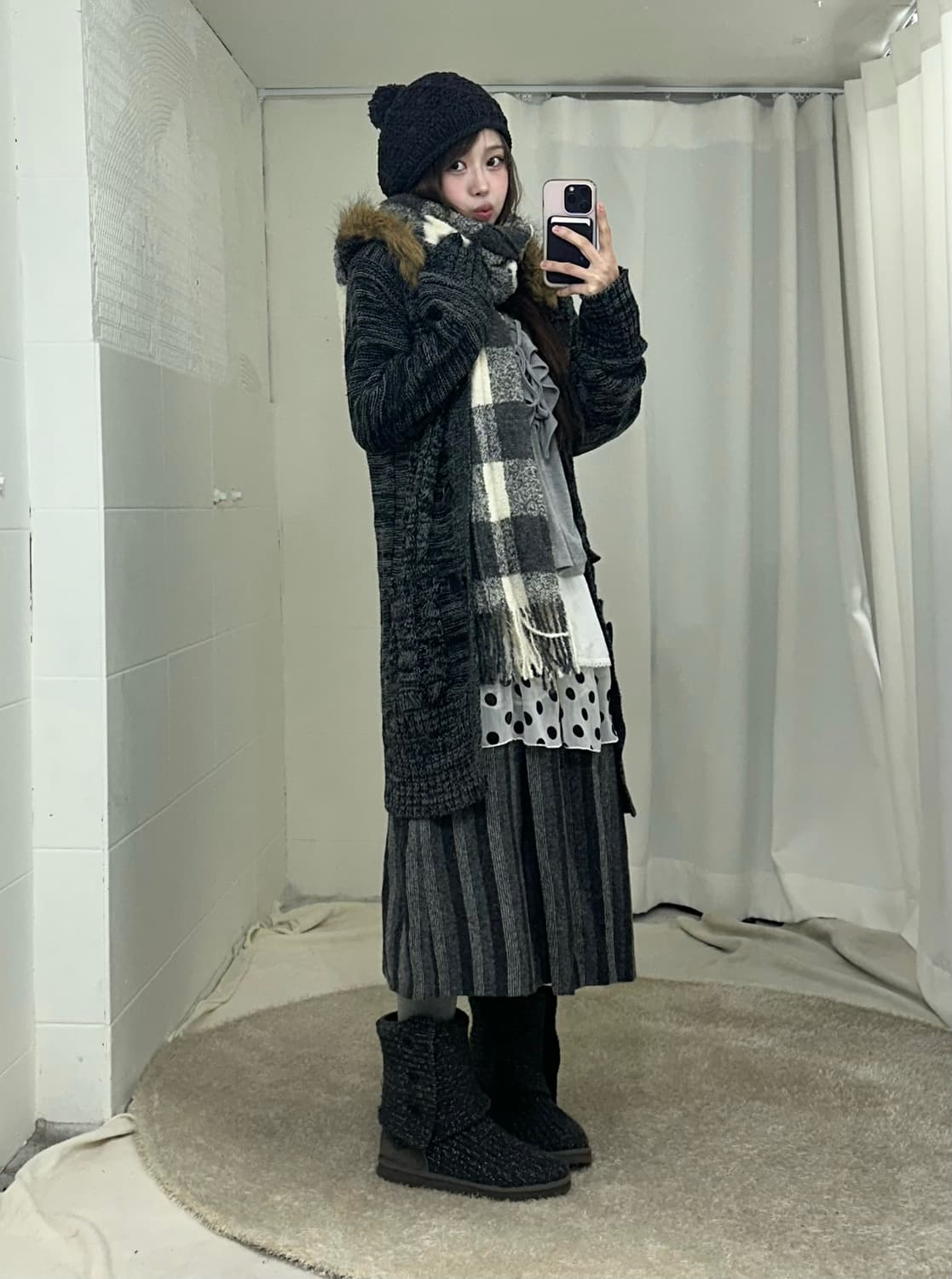 그레이 도트 하구미 임수정 모리걸 코디세트 상품이미지2