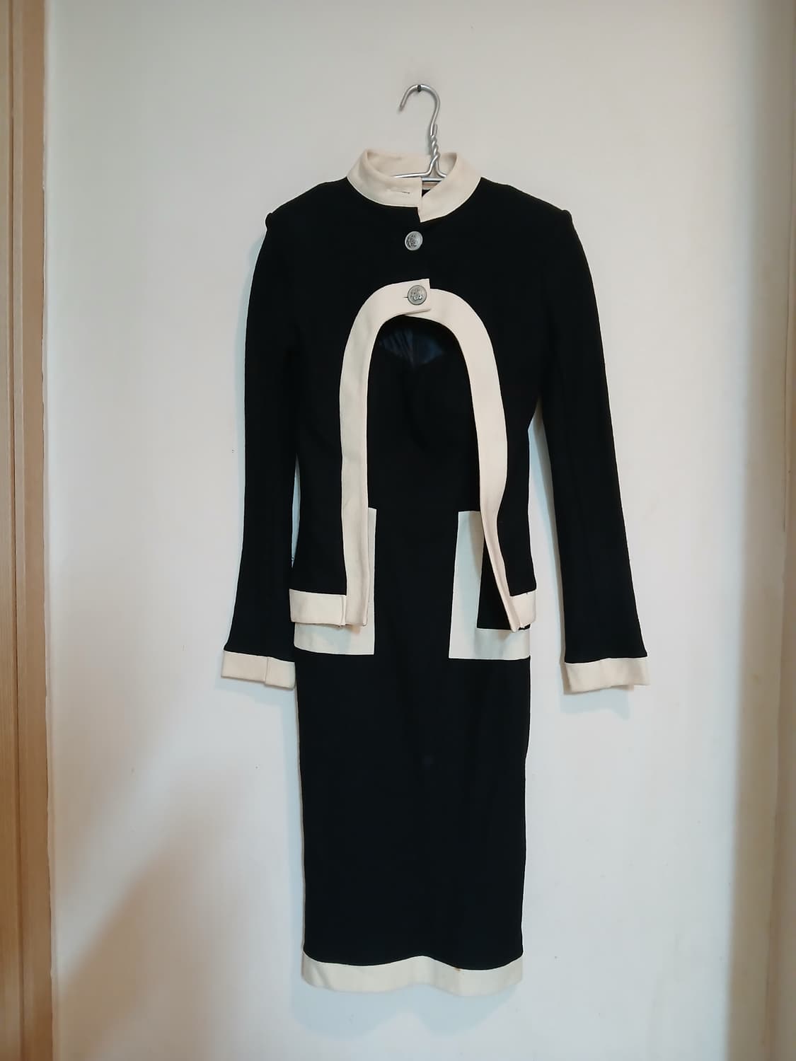 티아라 홀복 자켓 원피스 정장 세트 투피스 캡 배색 섹시 드레스 동대문 상품이미지1