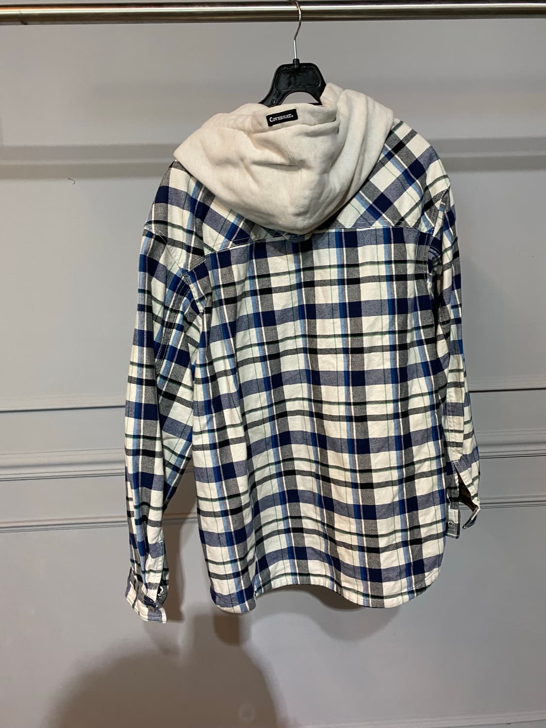 커버낫 후드 체크 셔츠 남방 L 상품이미지3
