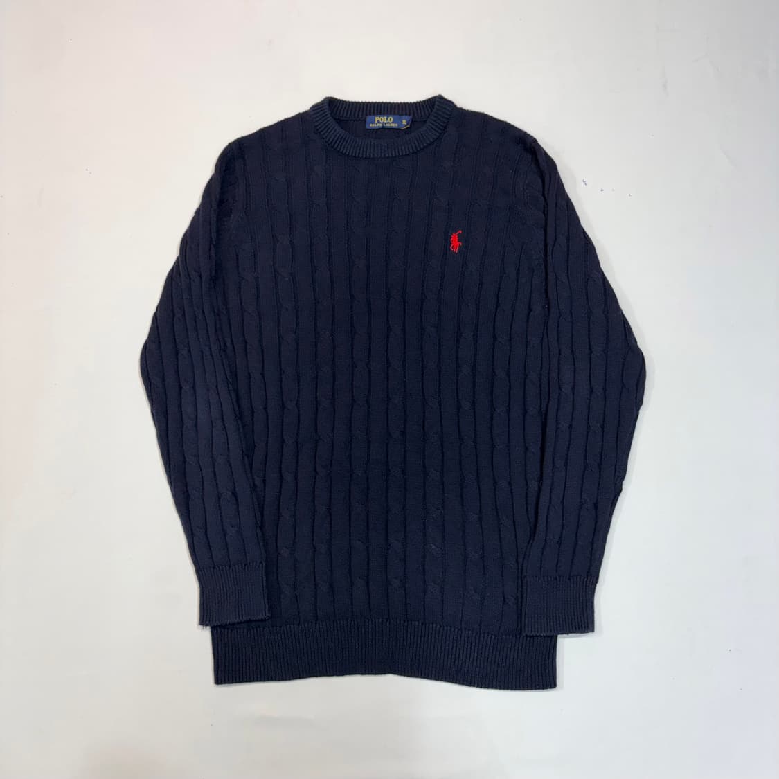 폴로 랄프로렌 네이비 케이블 니트 (L) 상품이미지1