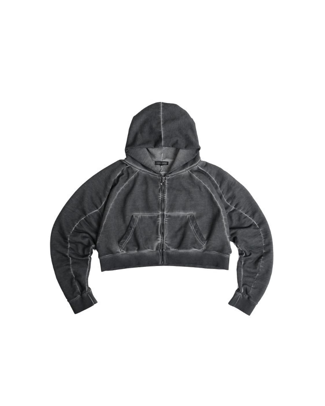 아이필럭키 크롭 후드 집업 (블랙) 공홈 품절 L 상품이미지1