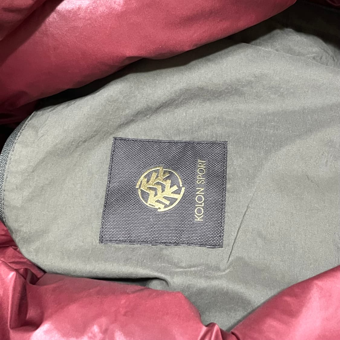 코오롱스포츠 카키 덕다운 핑크 후드퍼 야상 롱 패딩 점퍼 여성L 상품이미지6