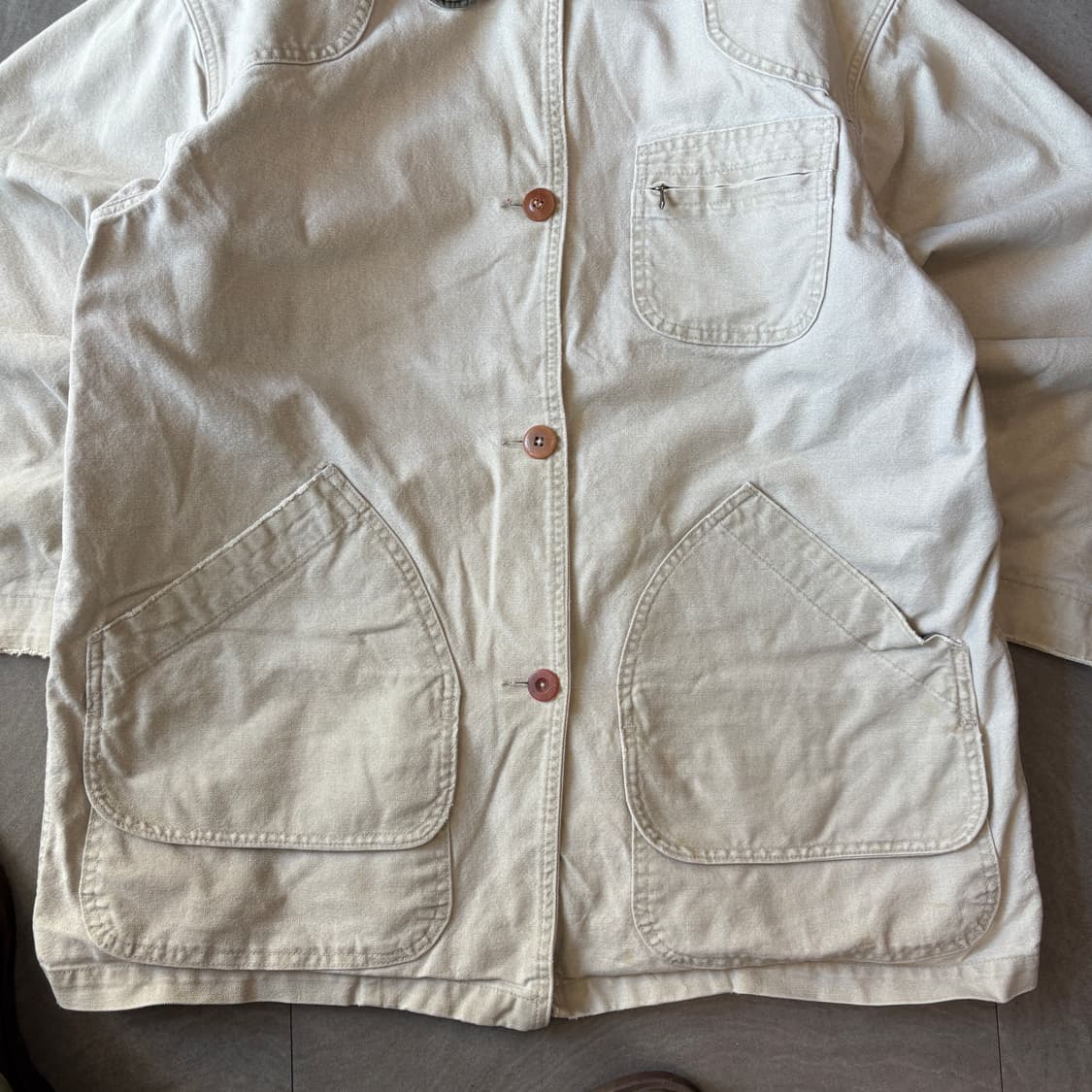 90s L.L.bean 90년대 미국 생산 엘엘빈 아이보리 헌팅 자켓  상품이미지2