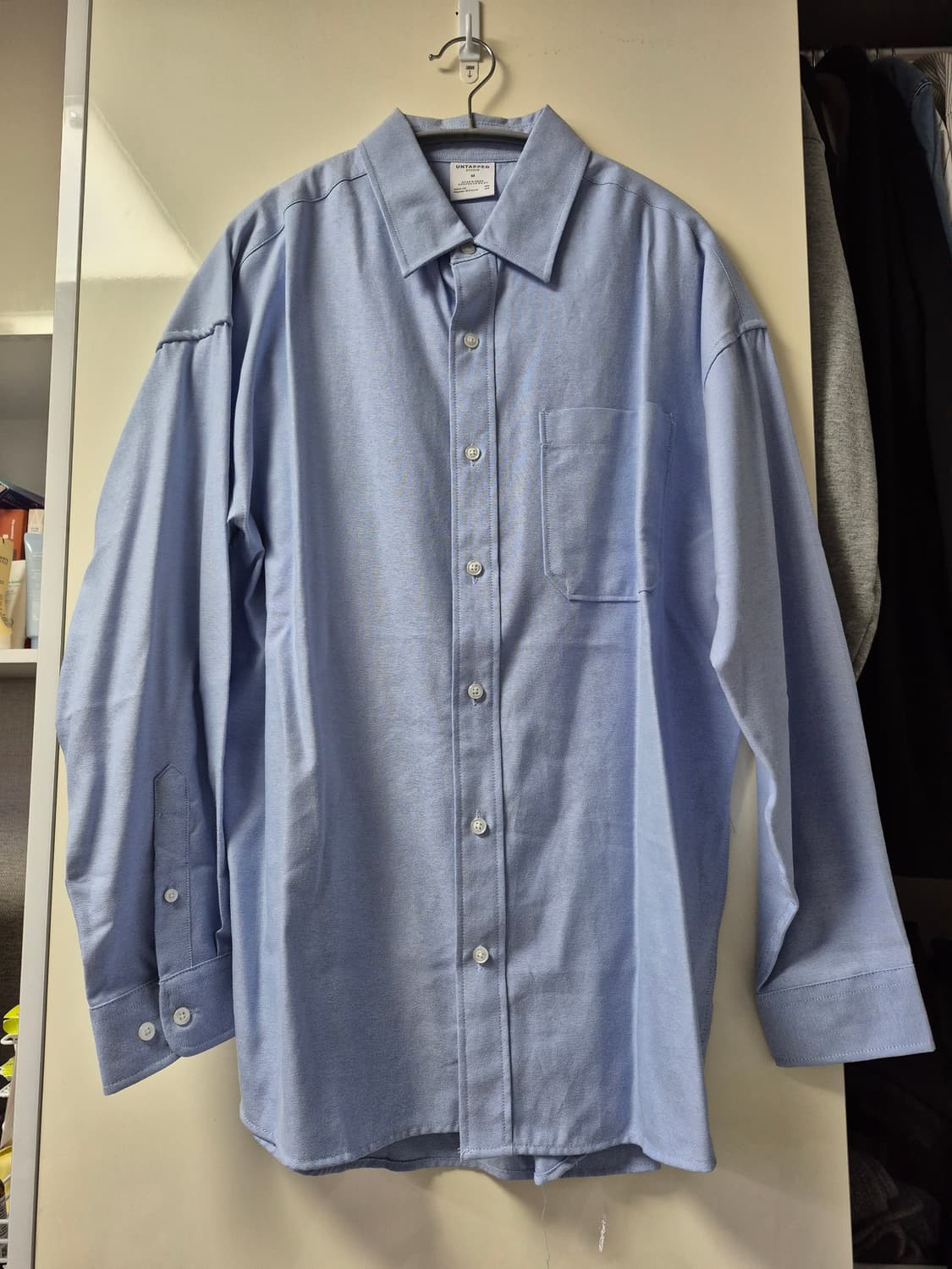 언탭트스튜디오_오버핏 옥스포드 셔츠_라이트블루M 상품이미지3