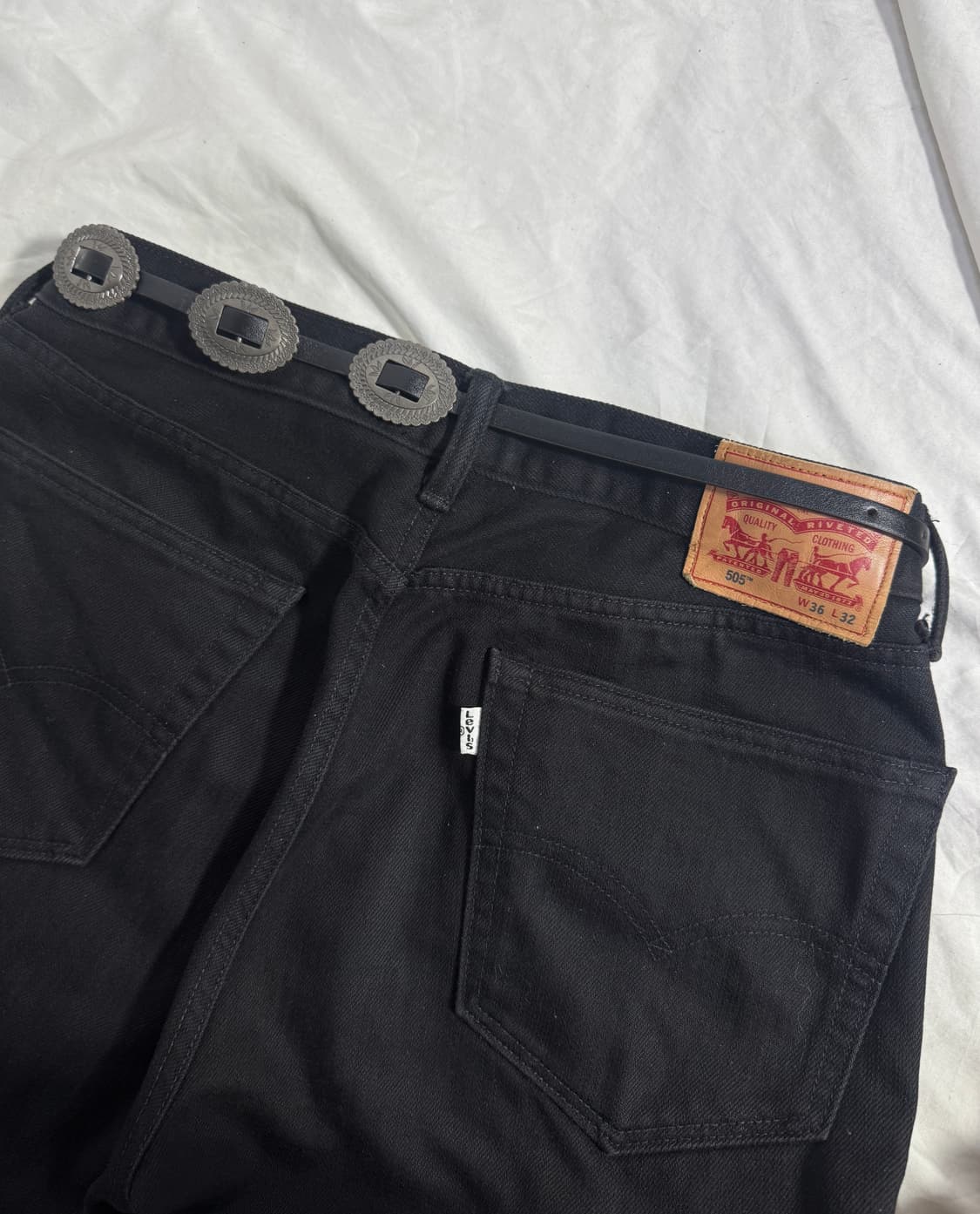 빈티지 콘초 장식 레더 벨트 웨스턴 상품이미지2