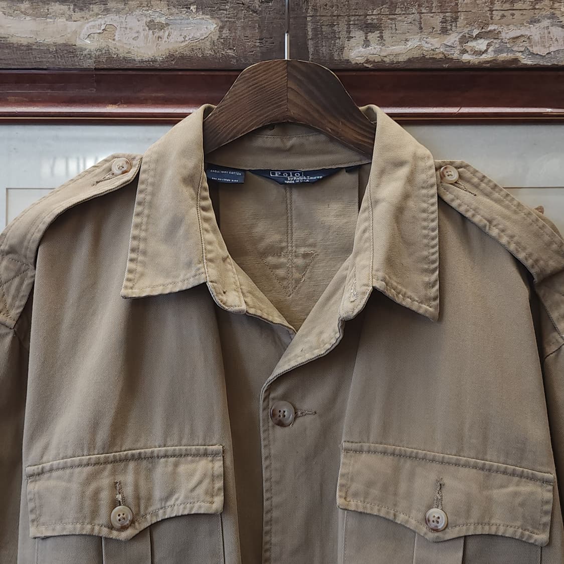 90s 폴로 랄프로렌 사파리 자켓 벨티드 자켓 바이커 xl 상품이미지3