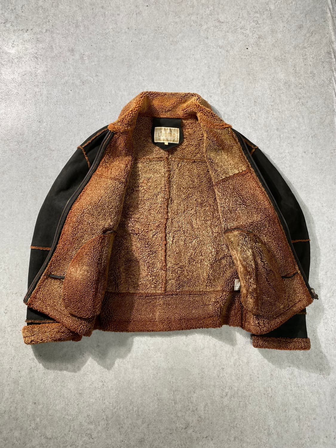 [XL] 90s L'UOMO 양가죽 시어링 무스탕 레더자켓 상품이미지4