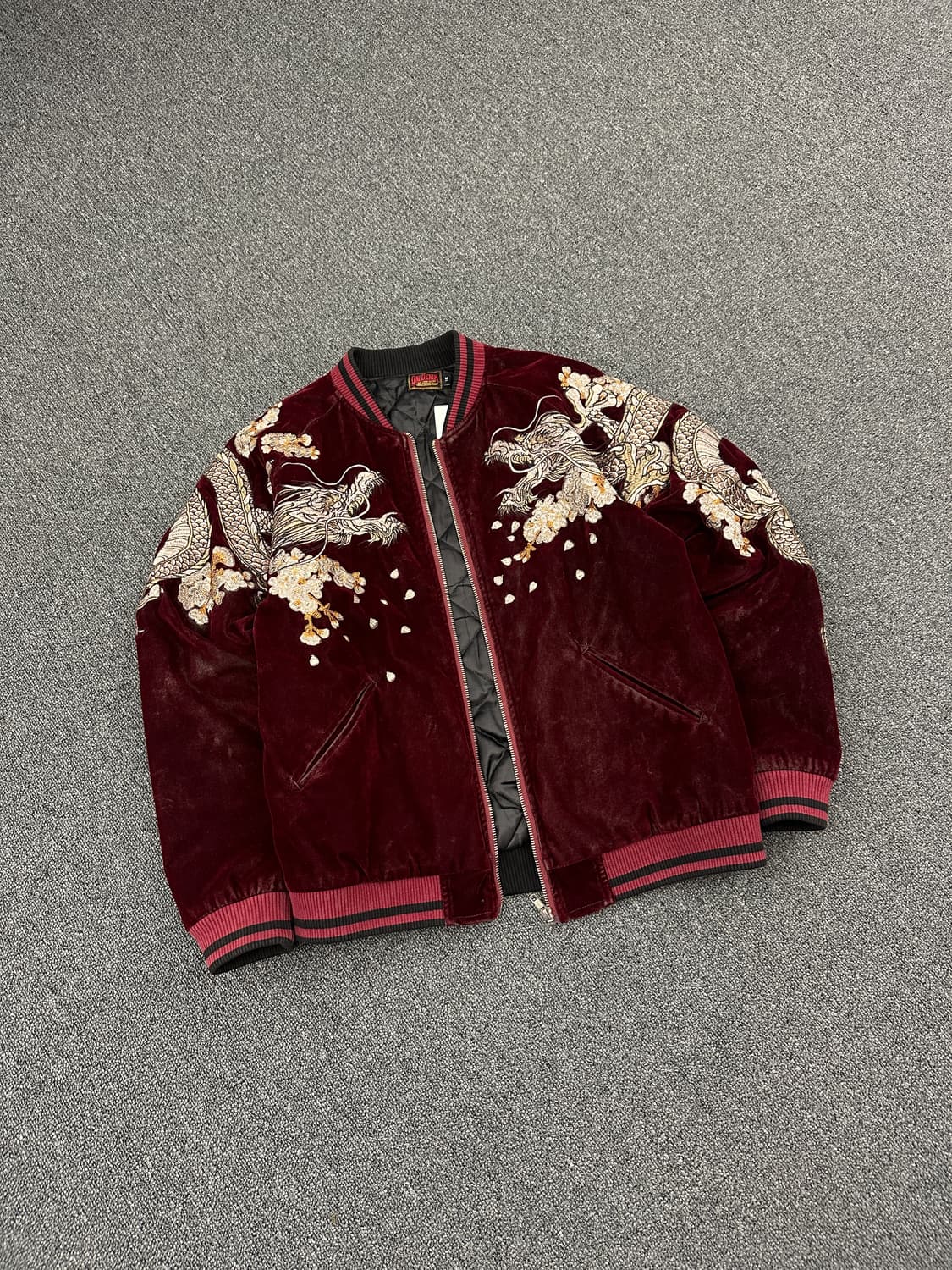 M) 재패니즈 벨루어 스카쟌 자켓 버건디 ONI DENIM 상품이미지1